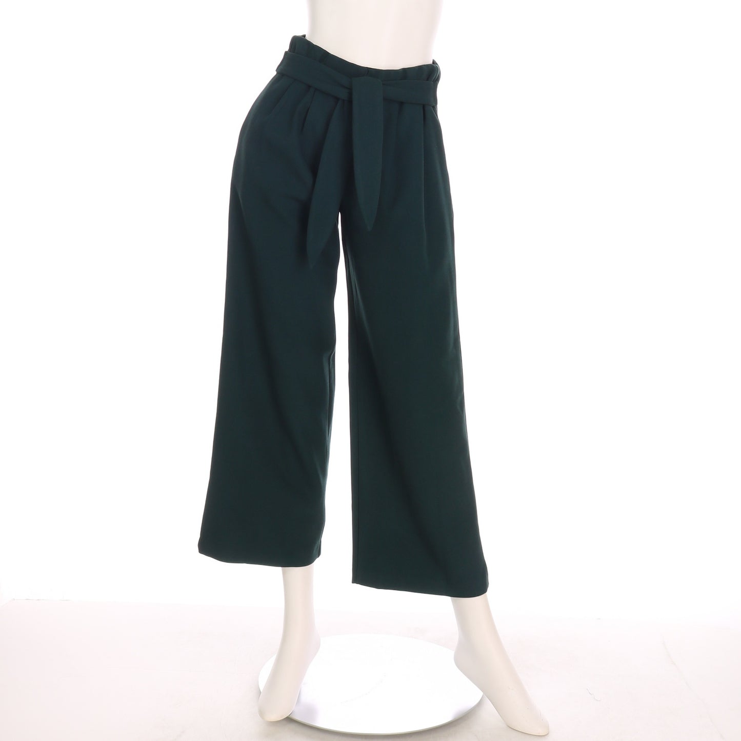 ウエストベルト付きワイドパンツ