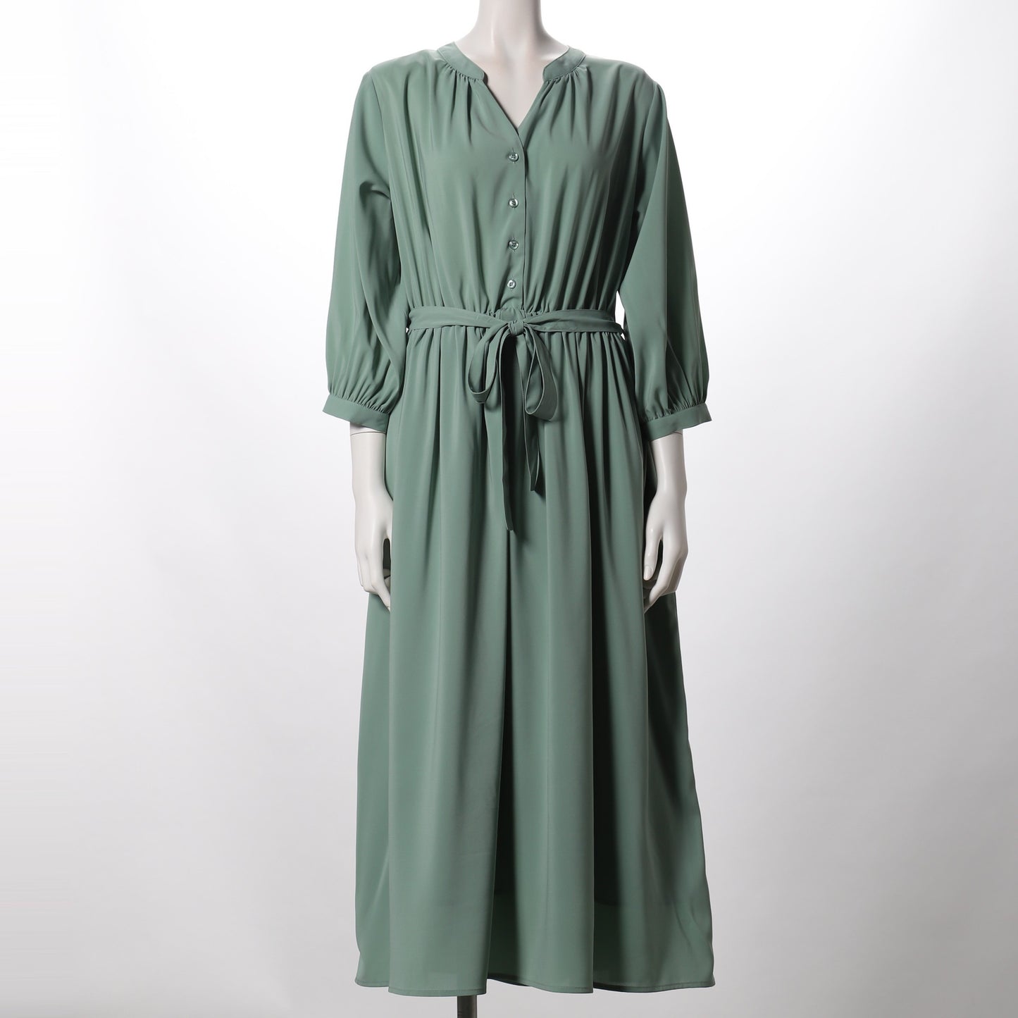 ウエストリボンギャザーワンピース