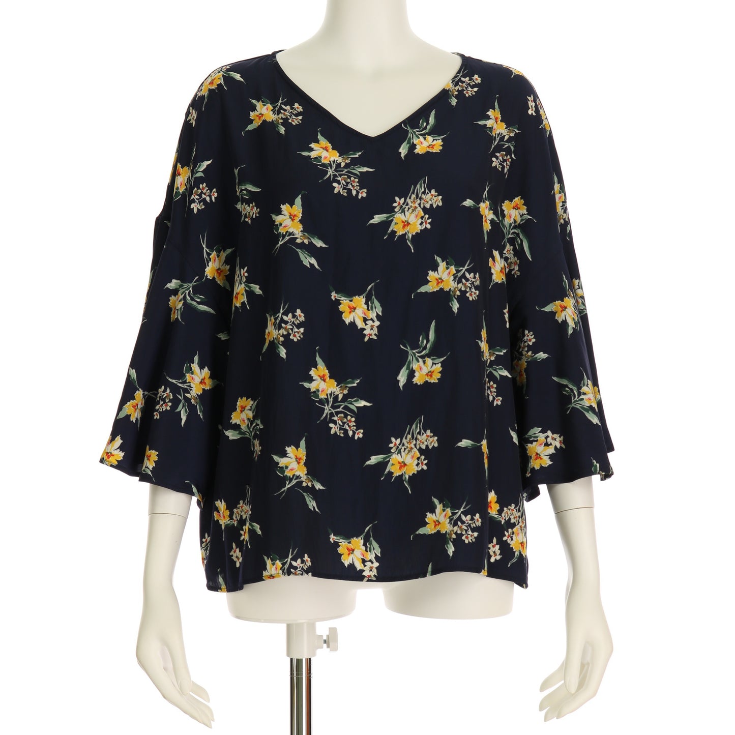 花柄フレアスリーブブラウス