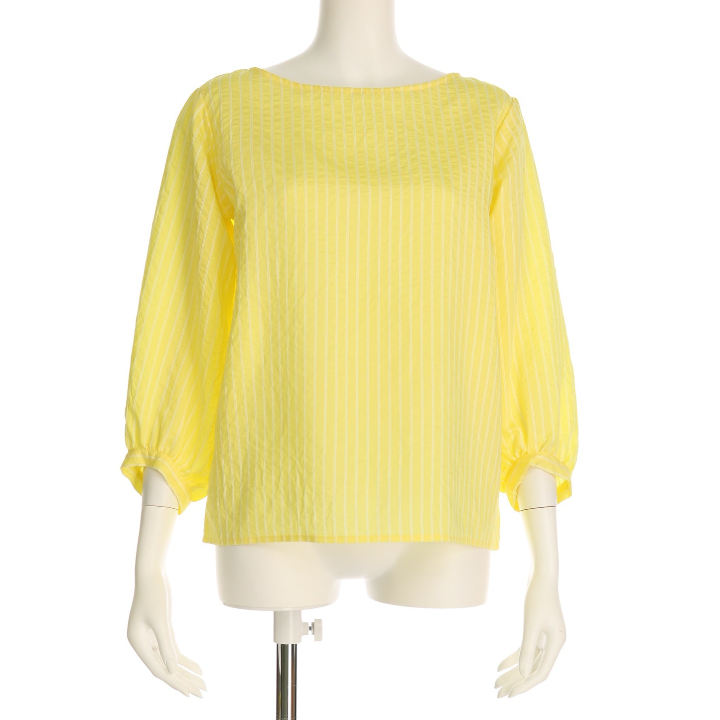 ストライプボートネックブラウス