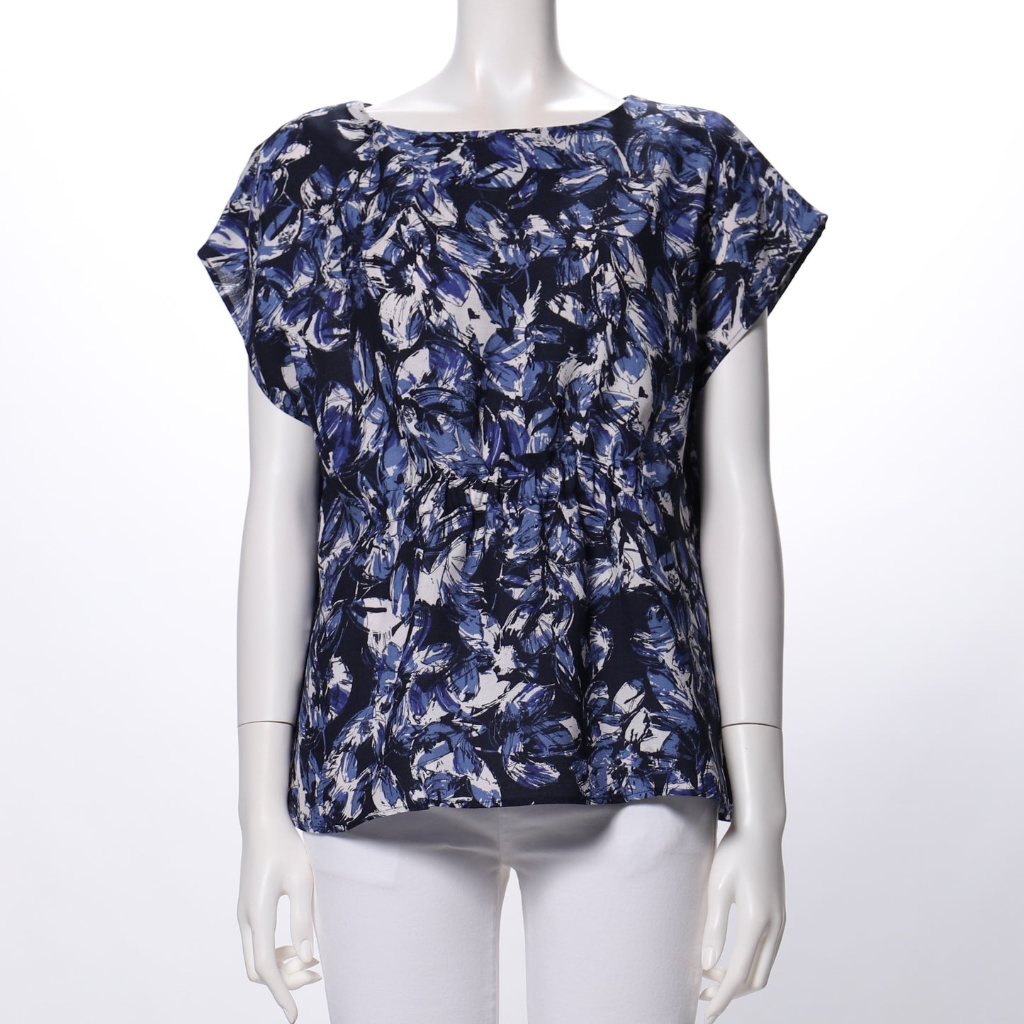 ギャザー総柄ブラウス