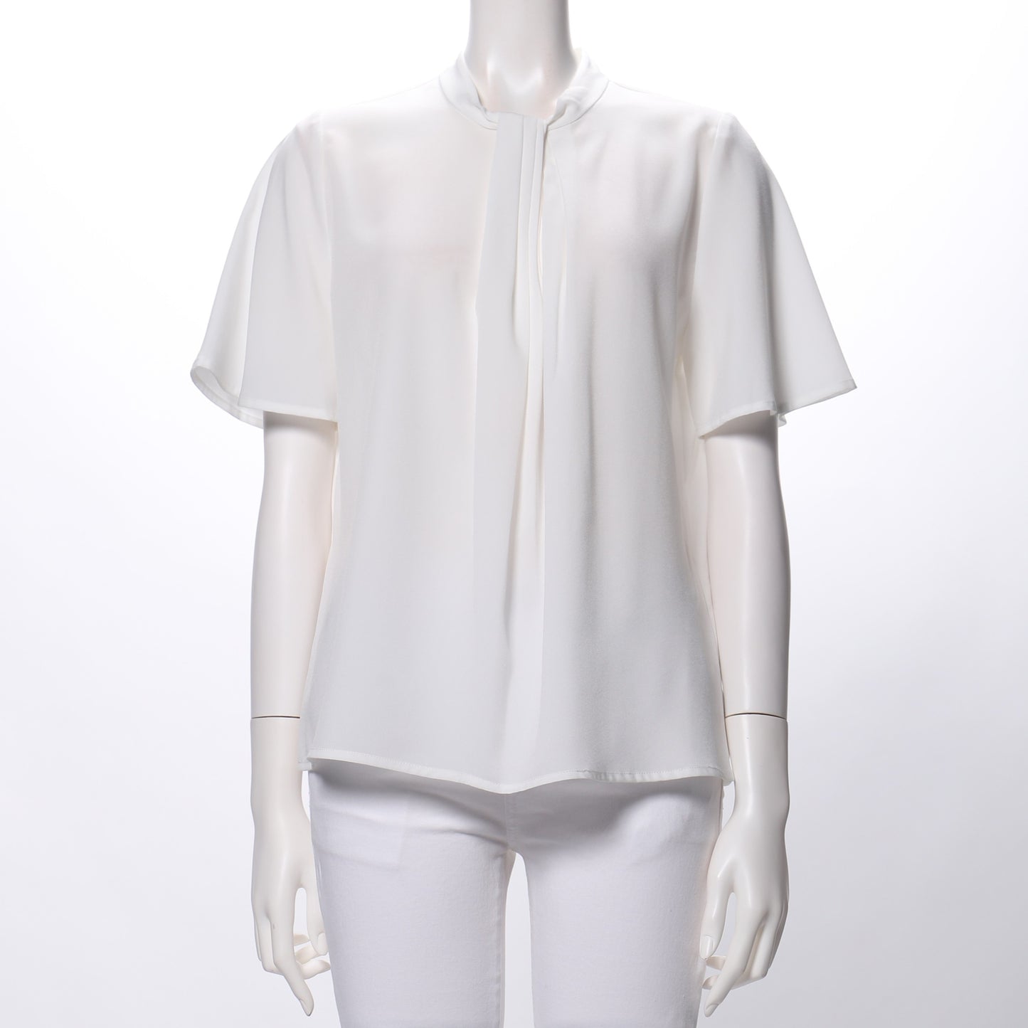 ボウタイ風デザインフレアスリーブブラウス