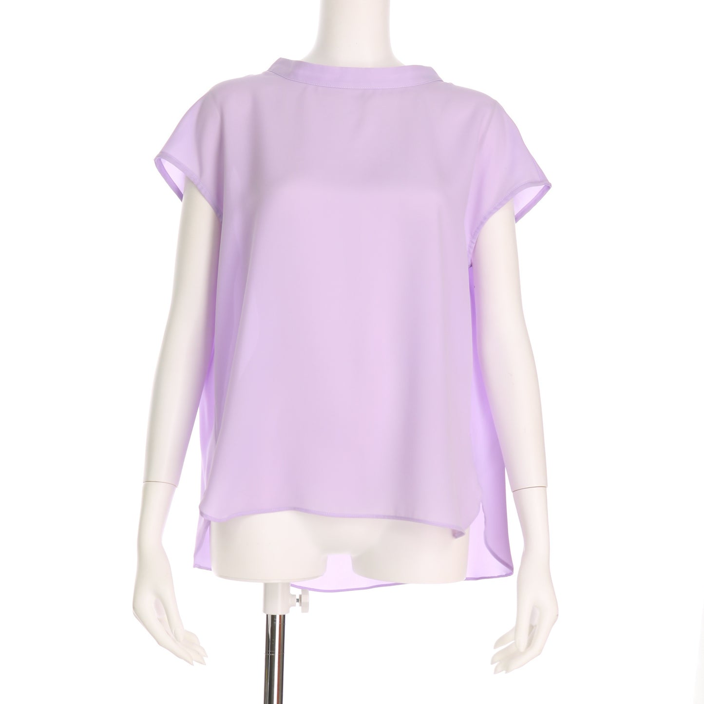 プチハイネックスタンドカラーブラウス