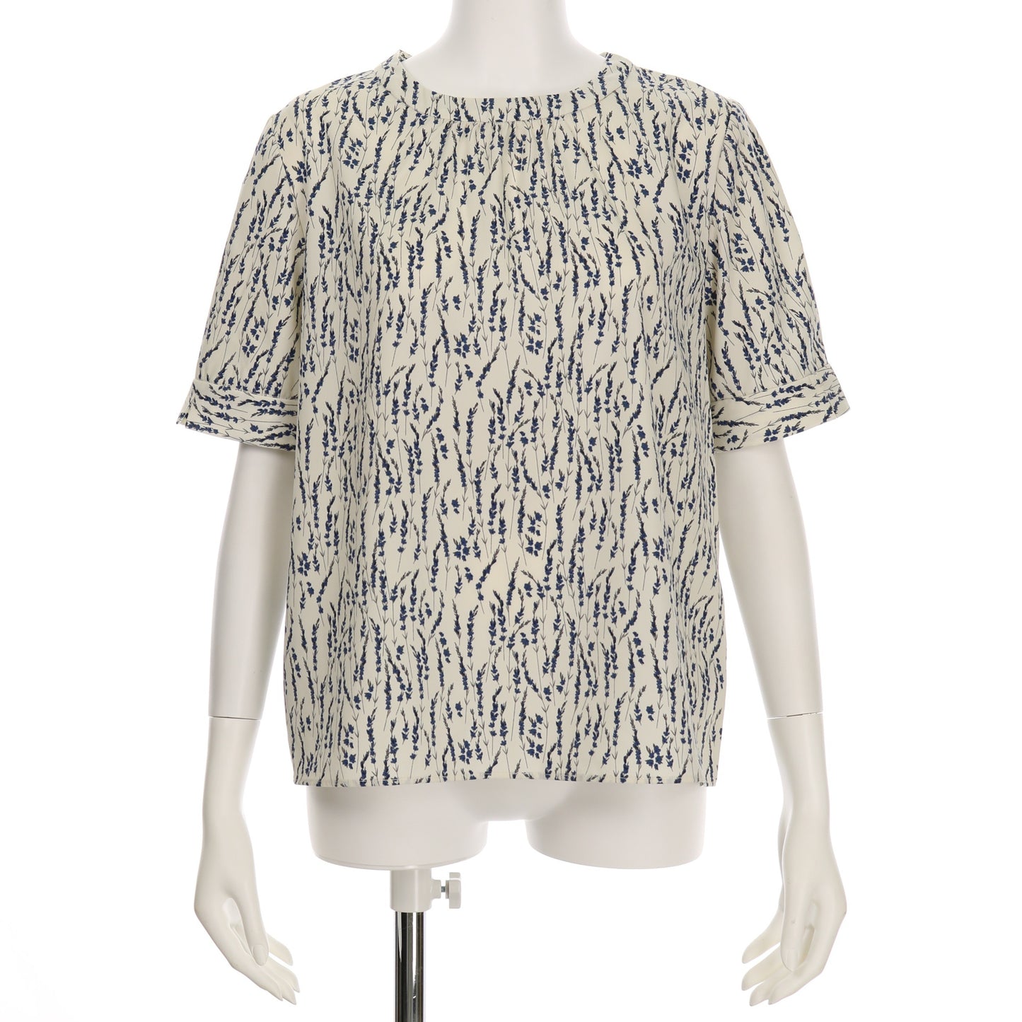 小花柄バックリボンブラウス