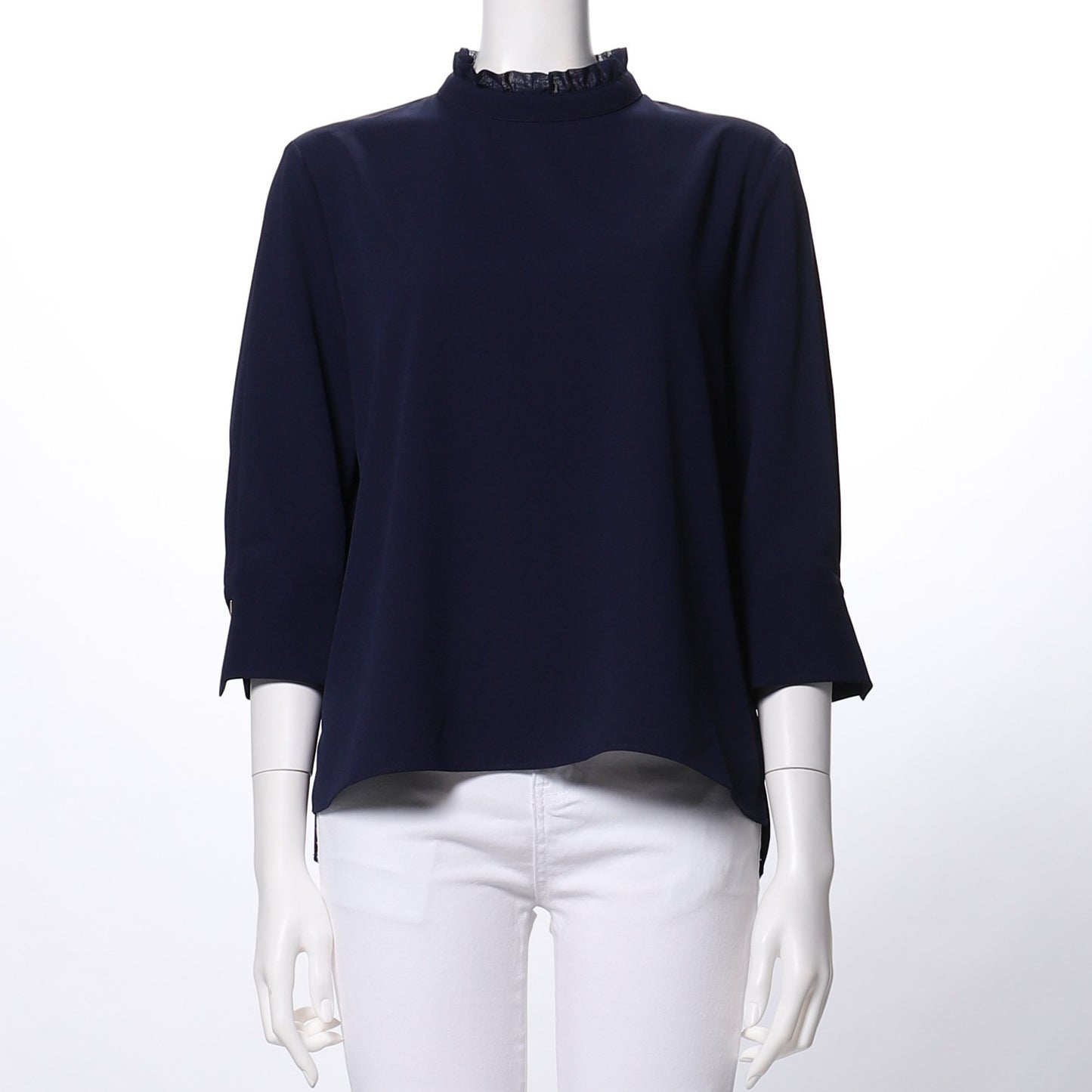 フリルスタンドカラーブラウス