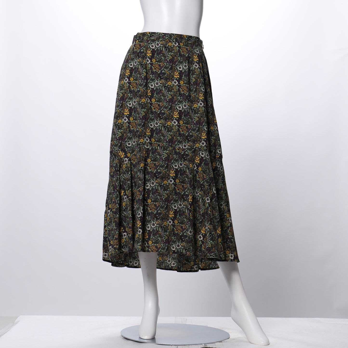 ダークフラワープリントフィッシュテールスカート