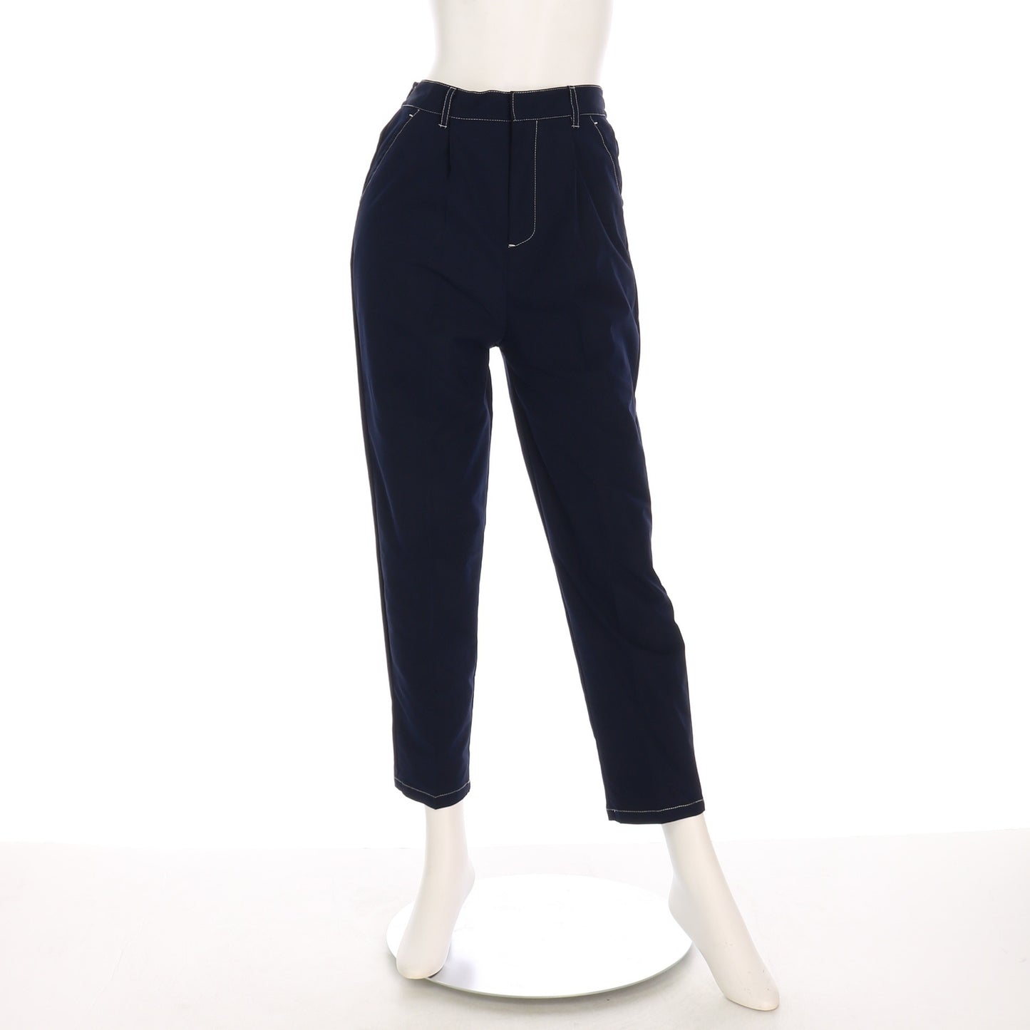 配色ステッチテーパードパンツ