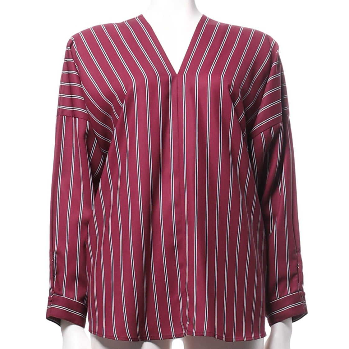 レジメンストライプ柄ブラウス