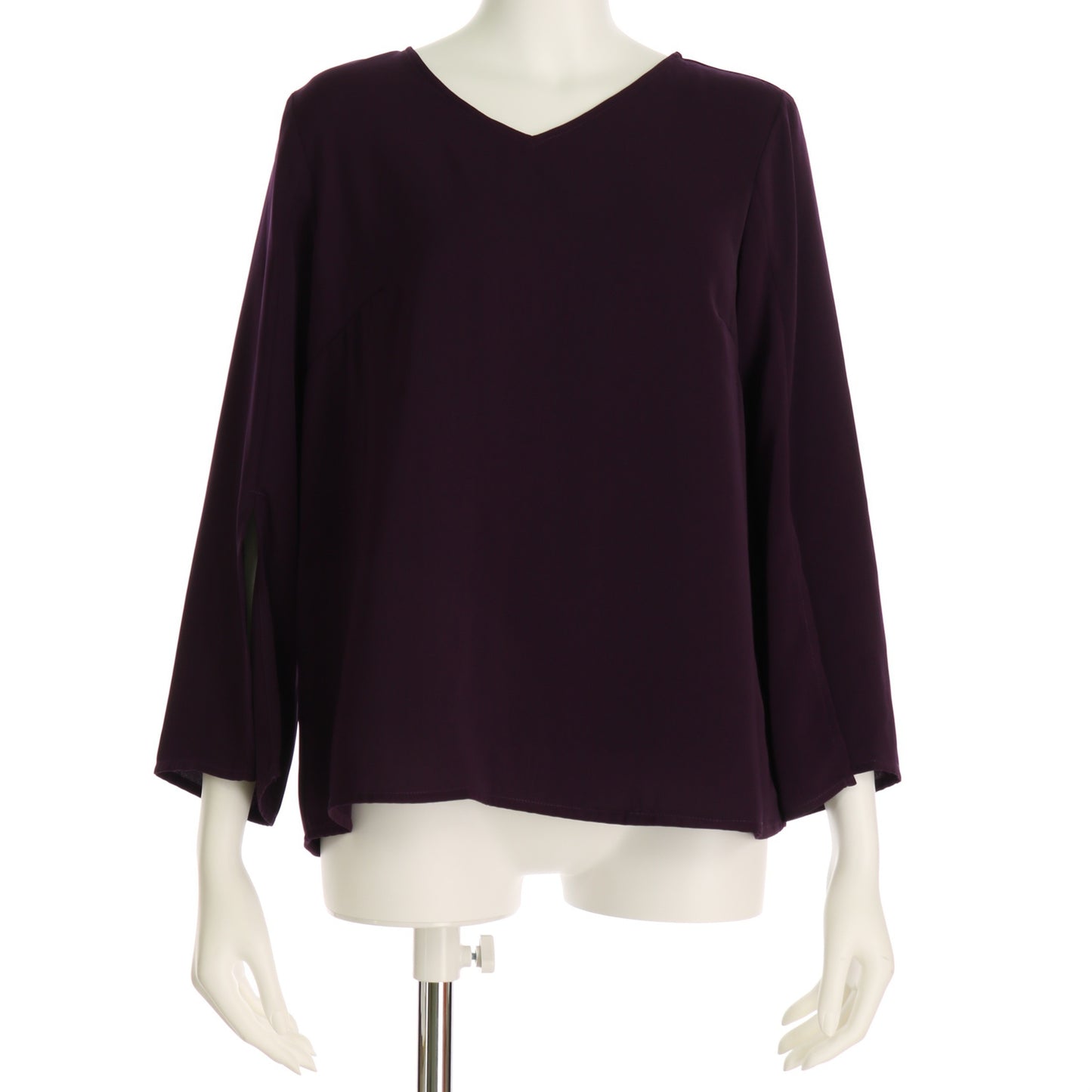 ベネシャン袖スリットVネックブラウス