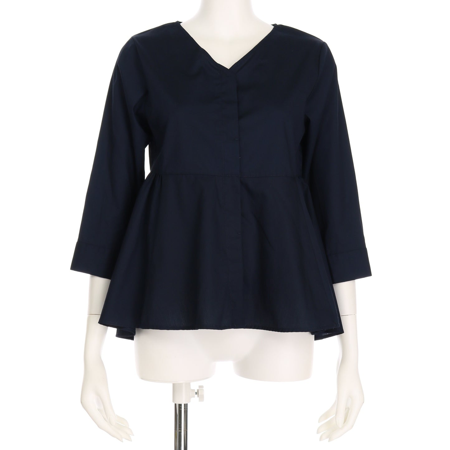 Vネックペプラムブラウス