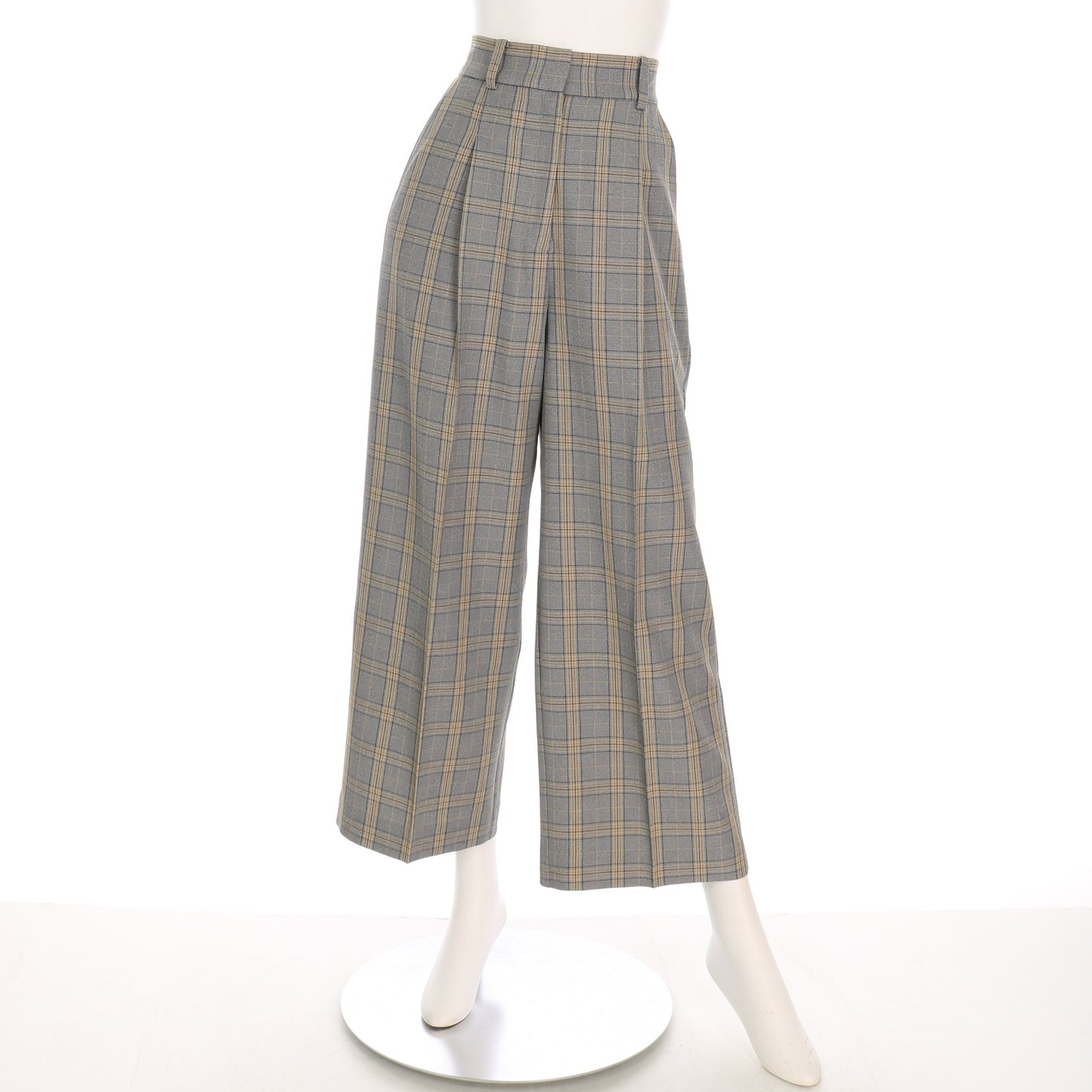 チェック柄ワイドパンツ