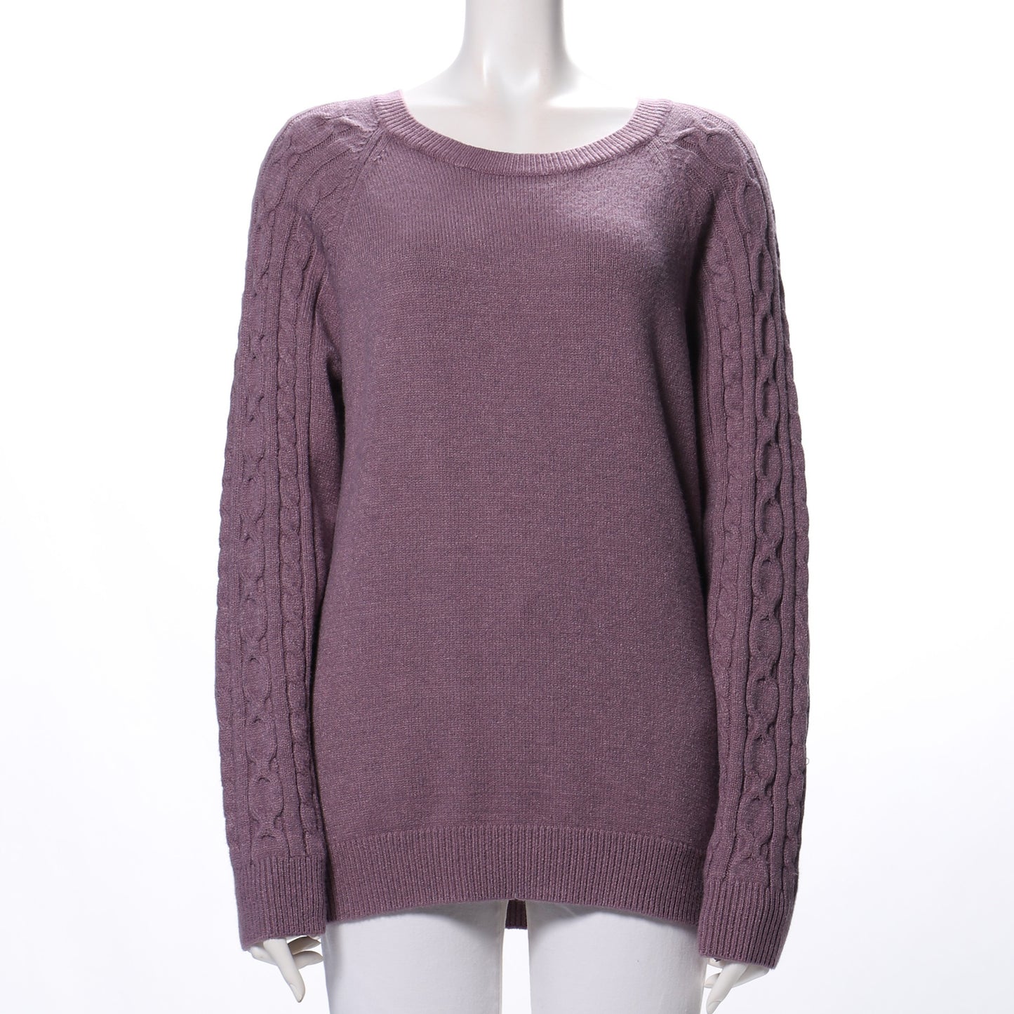 袖ケーブル編みニット