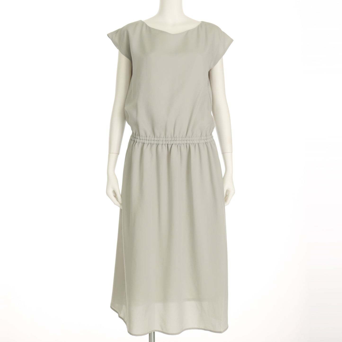 ウエスト切替え浅めVネックワンピース