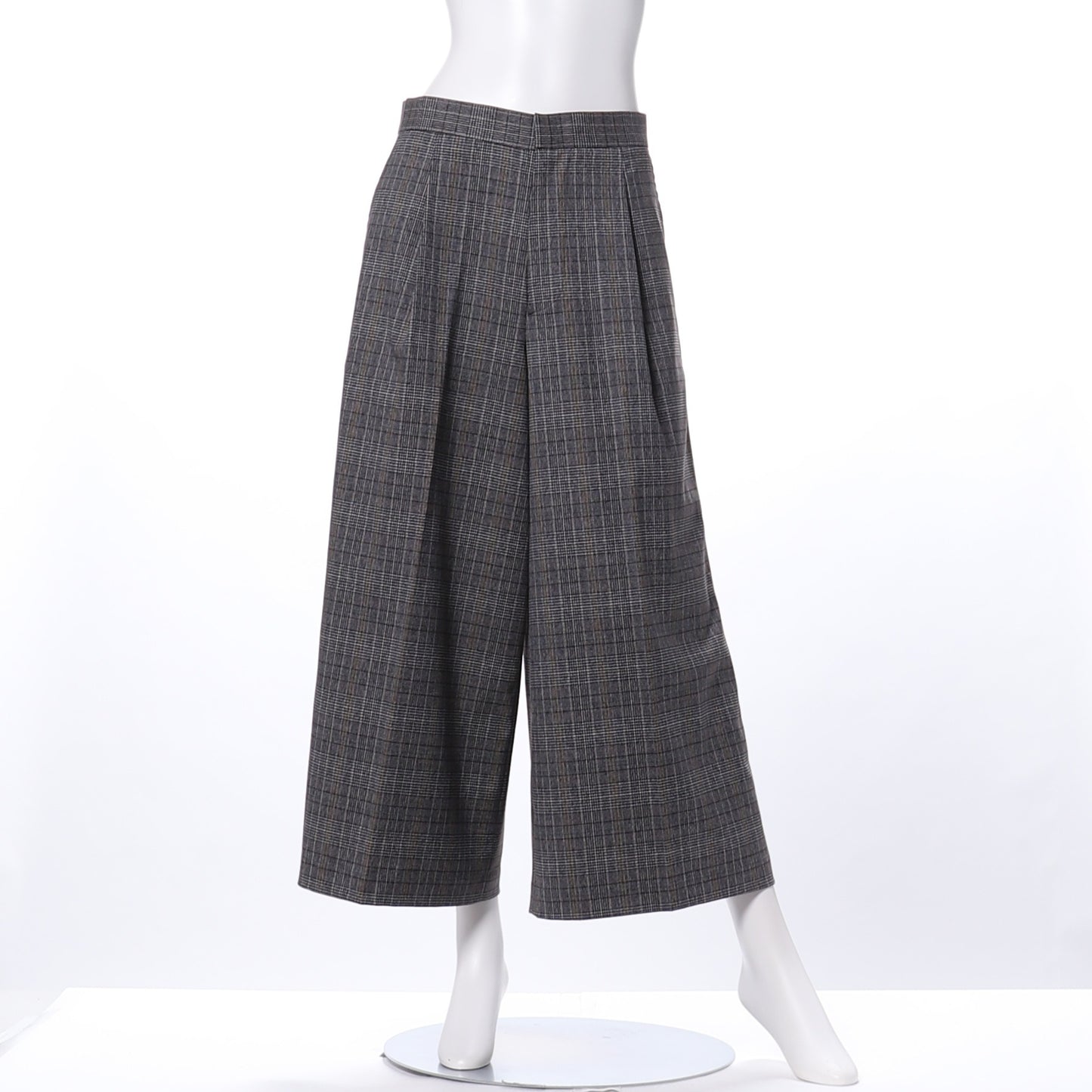 チェック柄ワイドパンツ