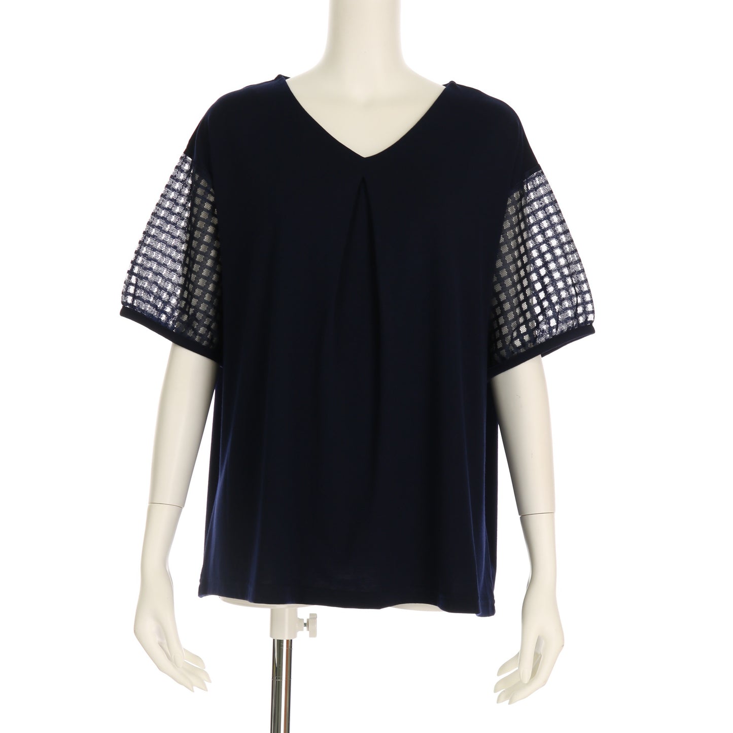 袖透けVネックカットソー