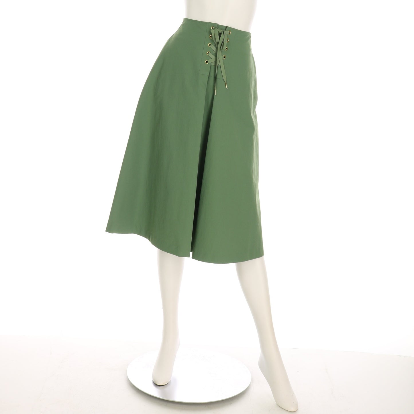 ユニオンテックツイルレースアップフレアスカート