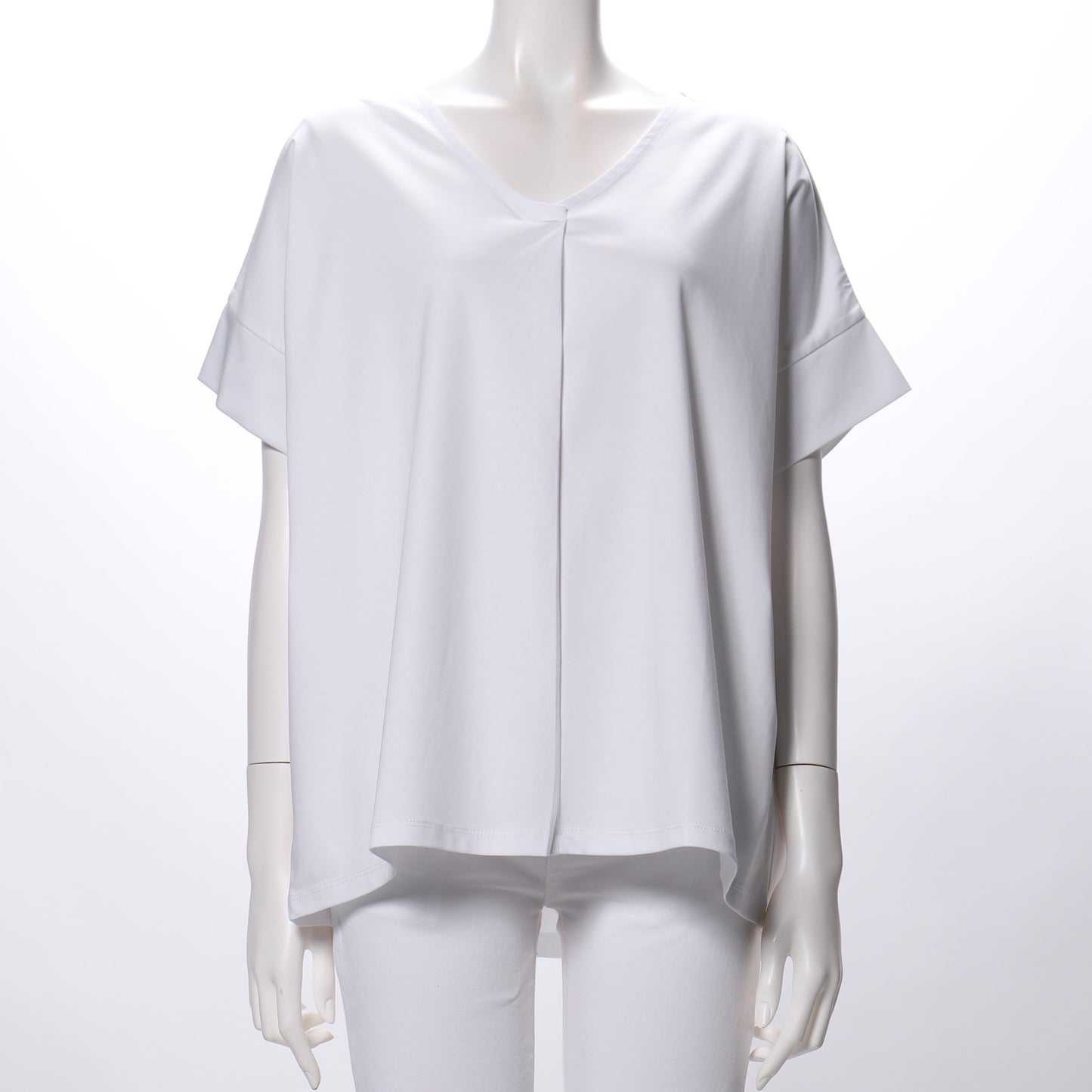 フロントタックデザインVネックカットソー