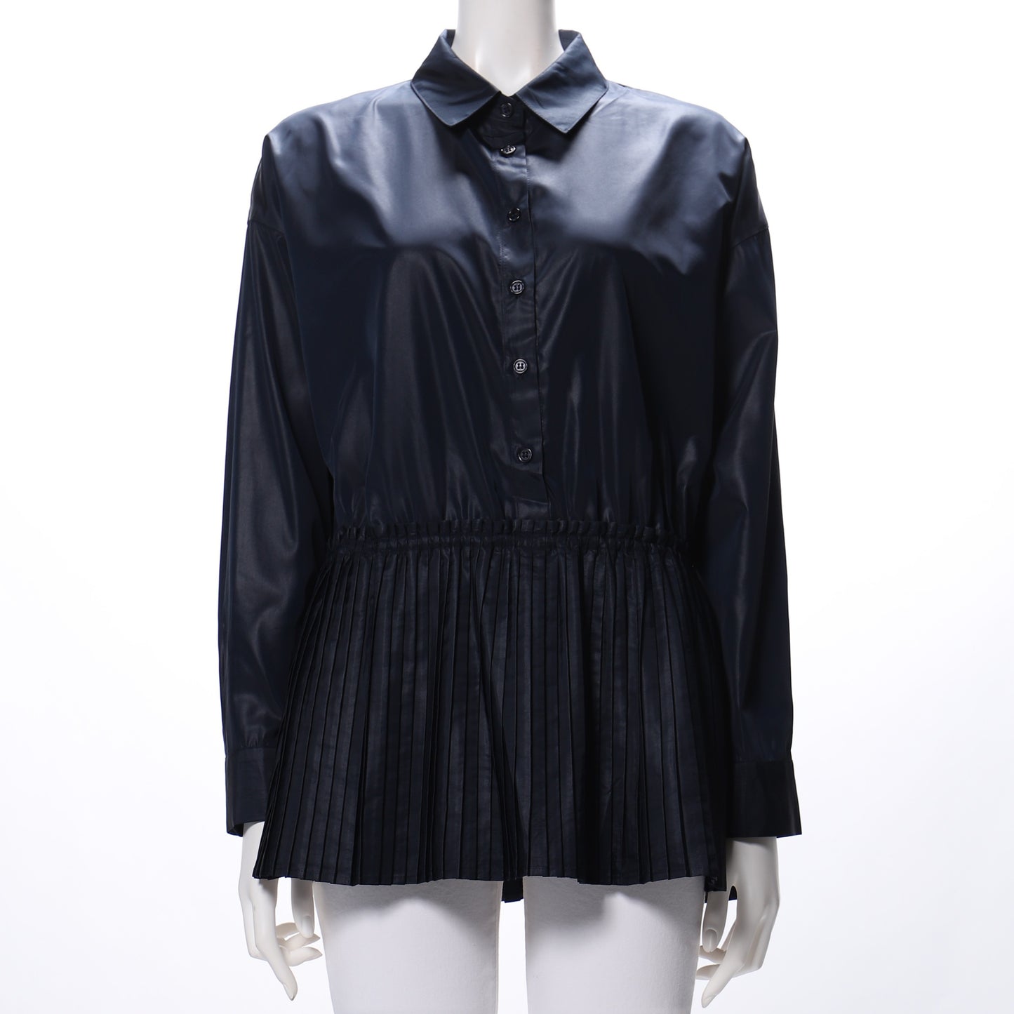 プリーツ切り替えデザインブラウス