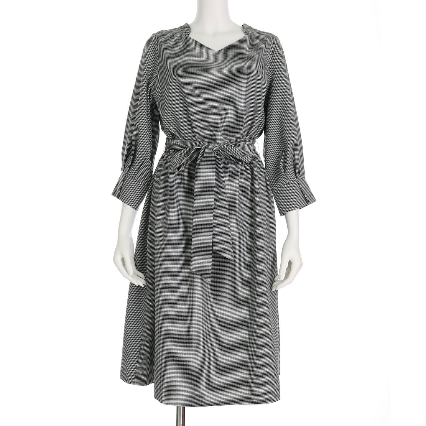 共布リボンベルト付きドレス