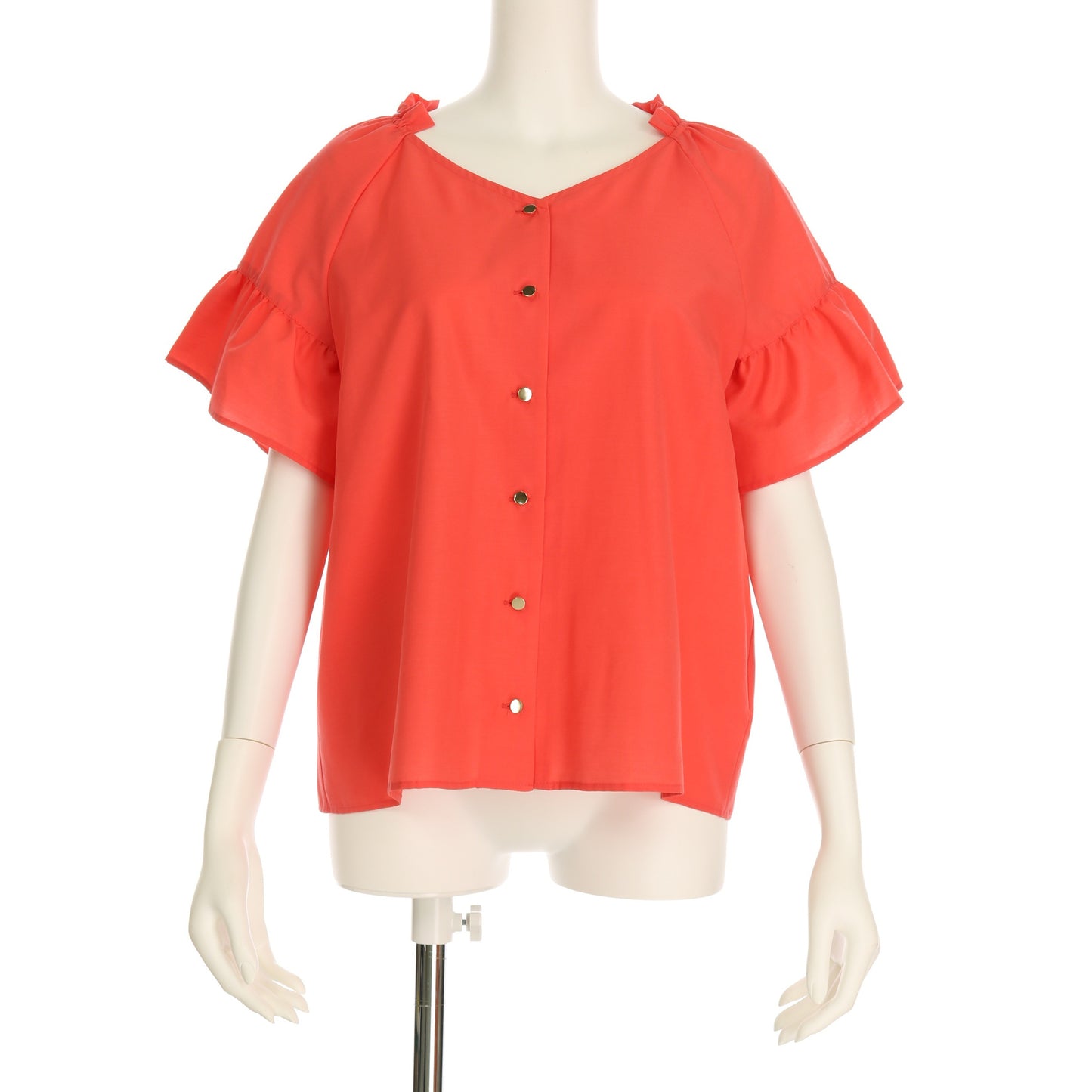 エアリーシャンブレーフレアスリーブブラウス