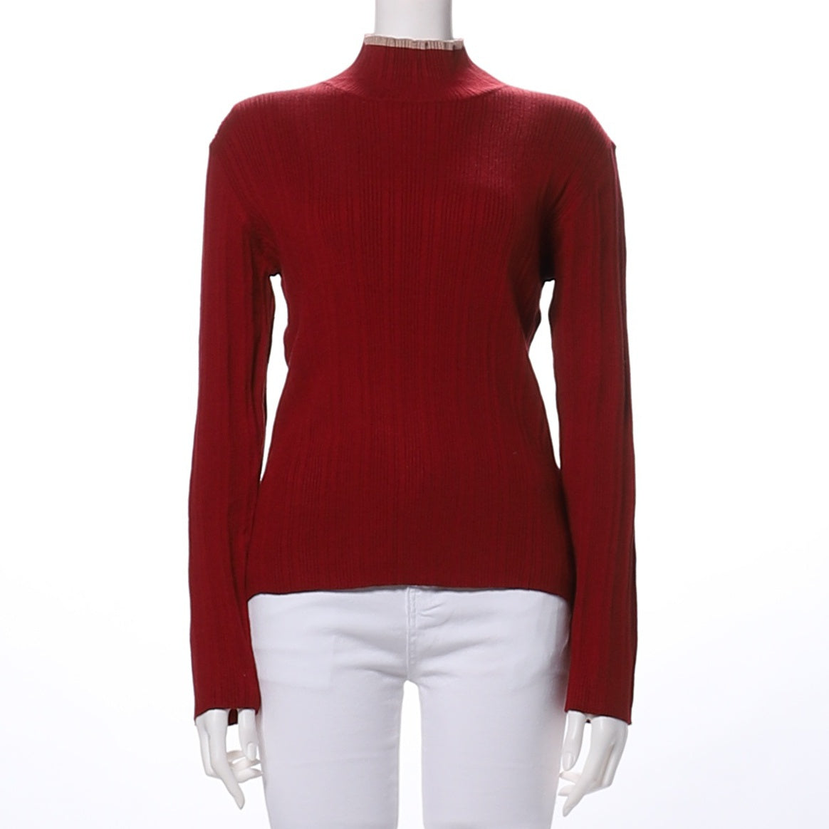 ライン入りリブニットプルオーバー