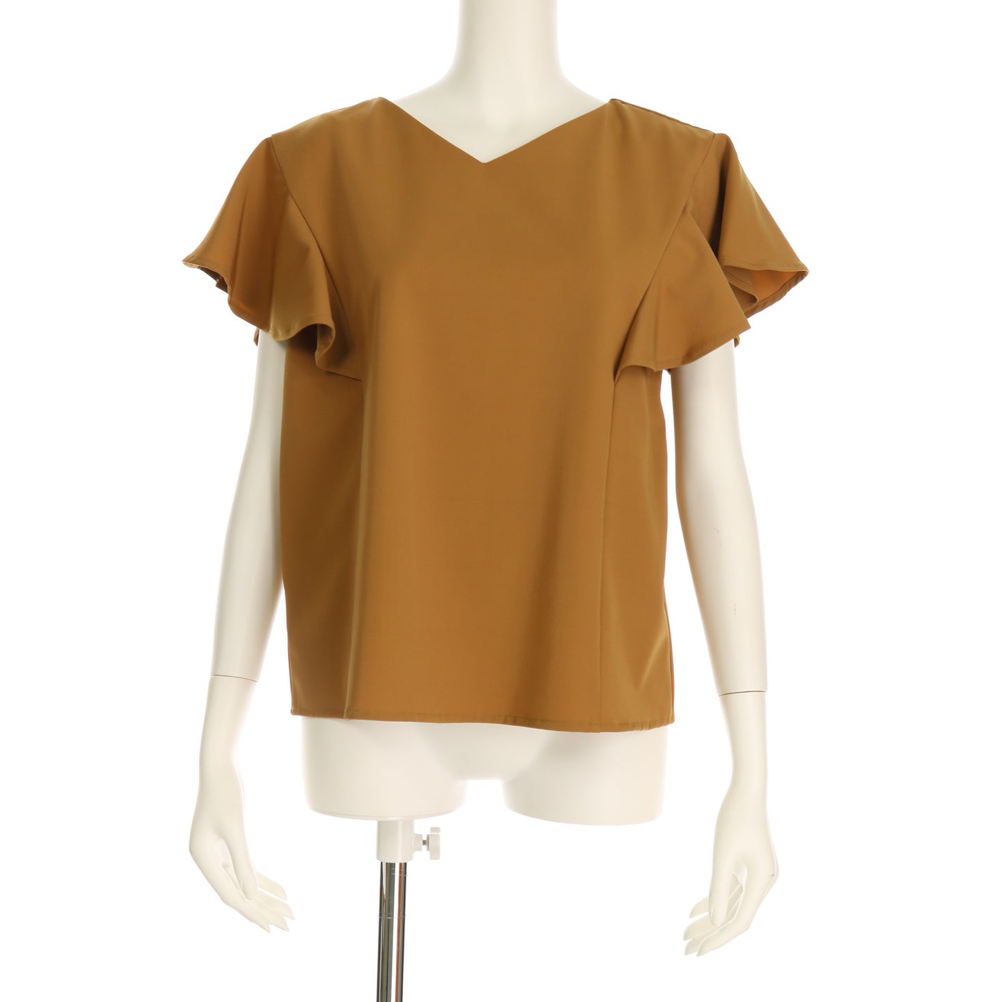 Vネックフレア袖ブラウス