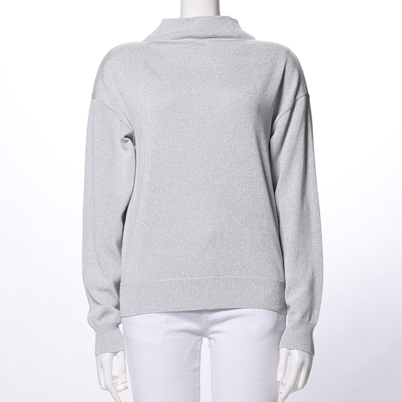 ラメ入りドロップショルダーオフネックニット