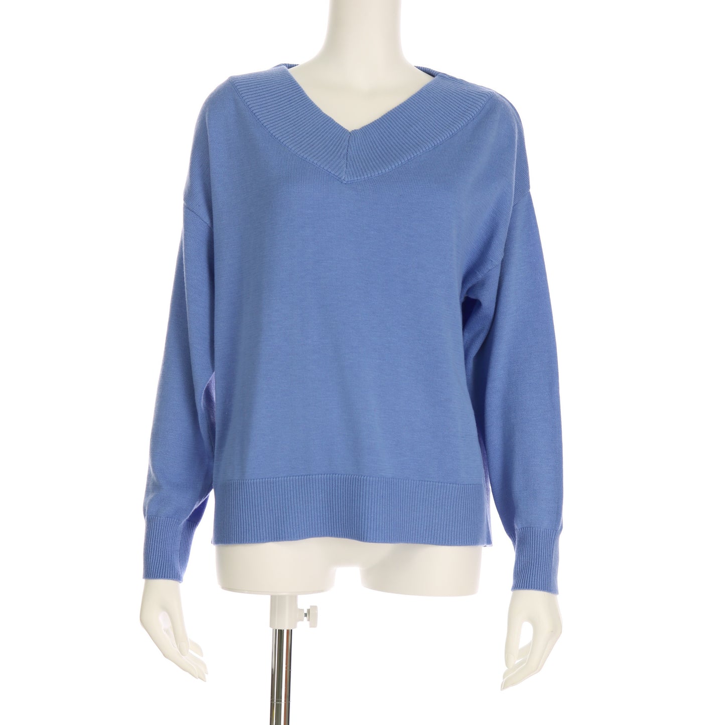 太リブVネックニット