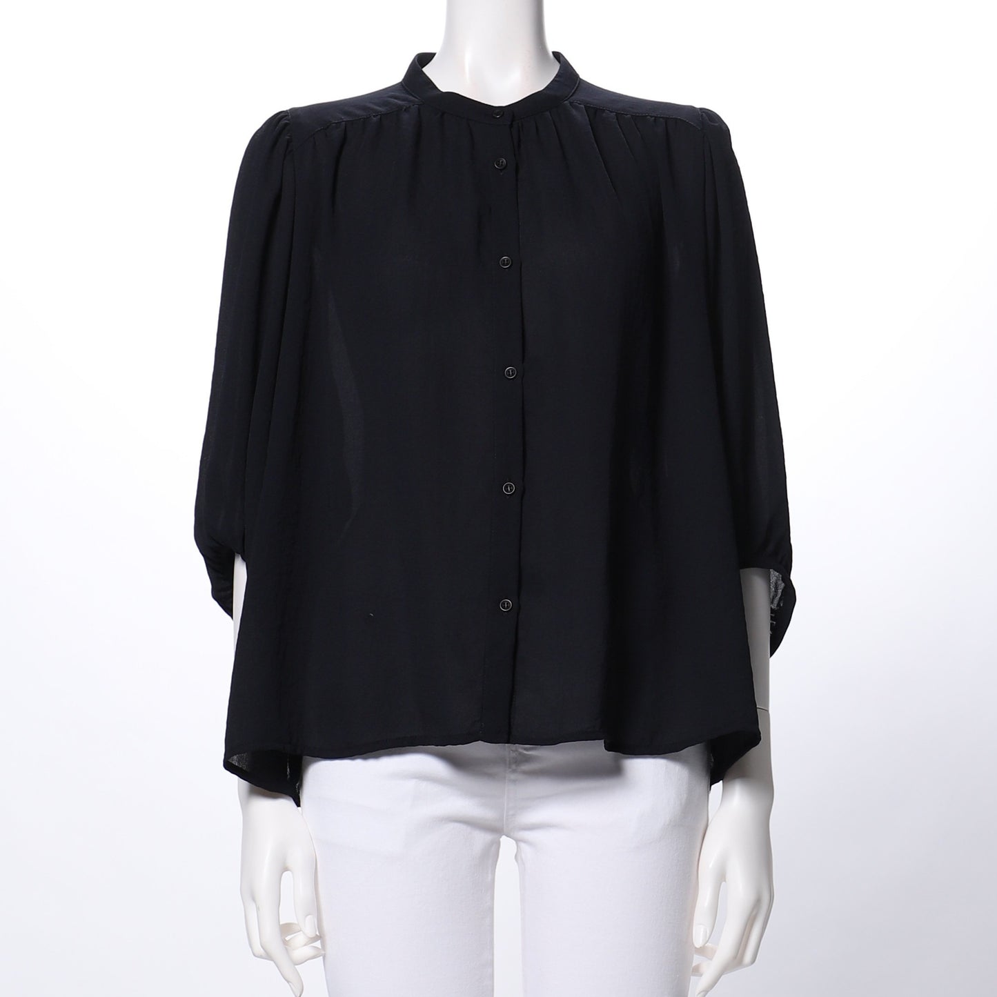 バンドカラーブラウス