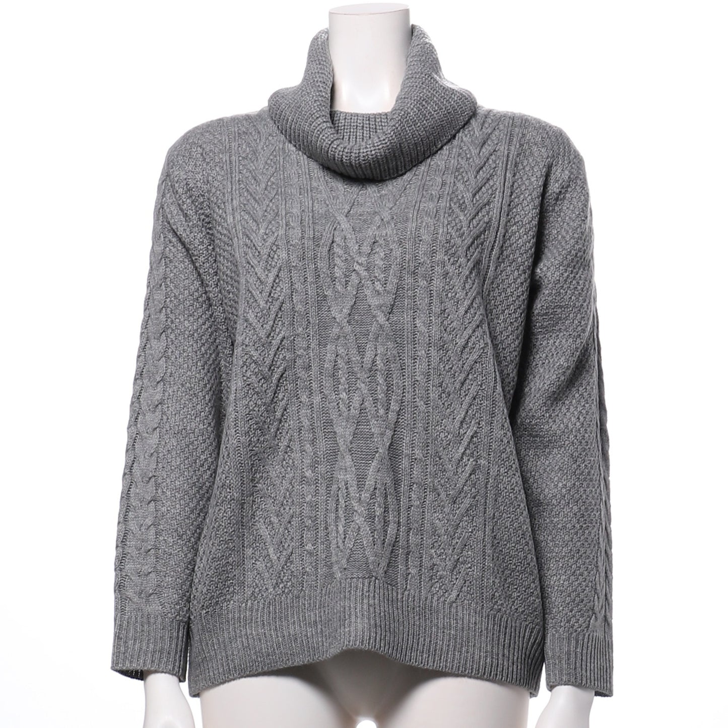 切り替え編みデザインオフタートルニット