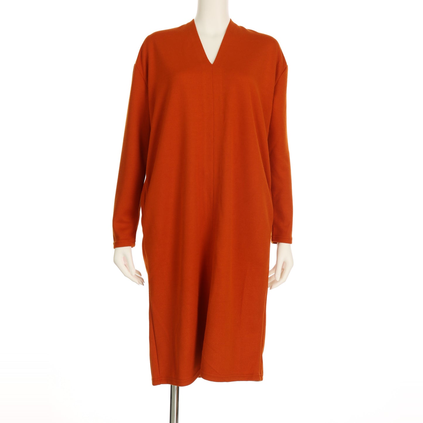 シンプルVネックワンピース