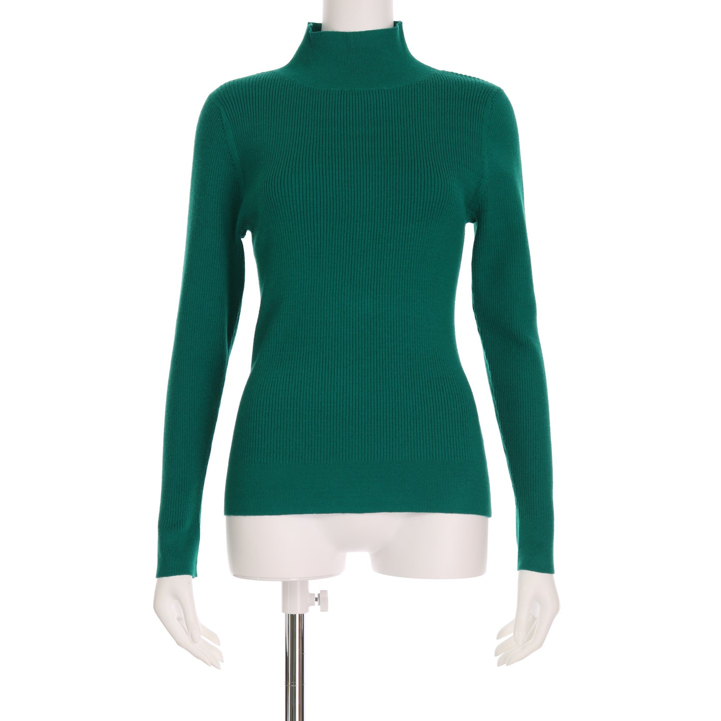 ボトルネックリブニット