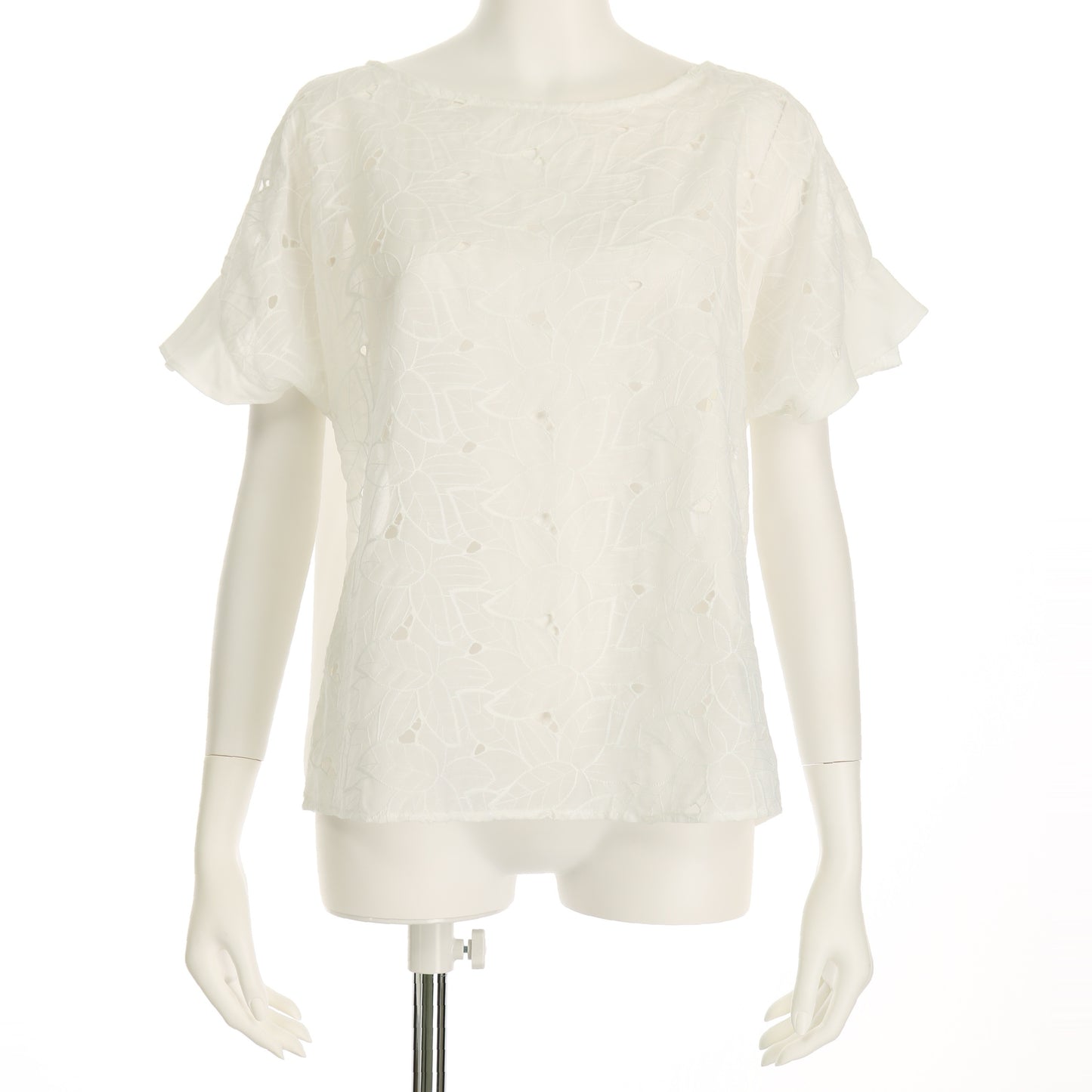 フラワー刺繍フリルブラウス