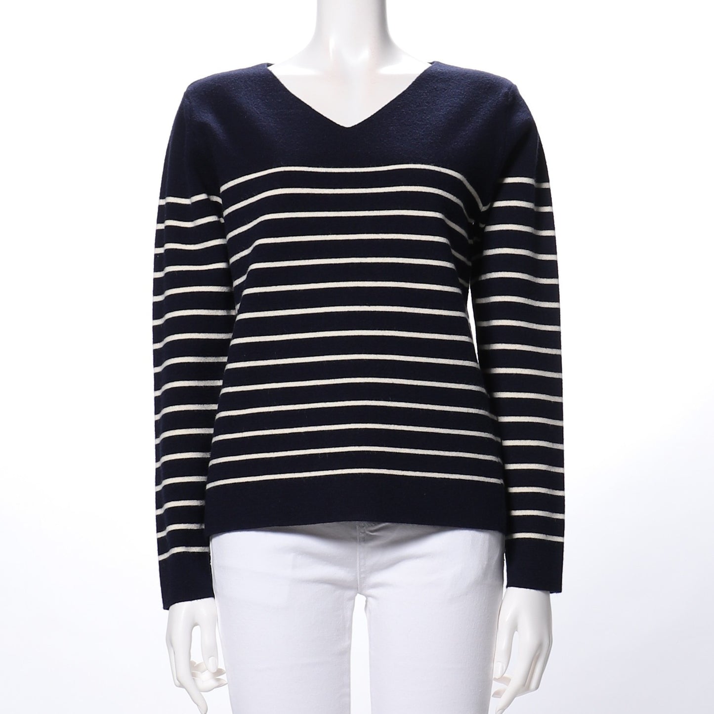 アンゴラタッチVネック長袖ニット