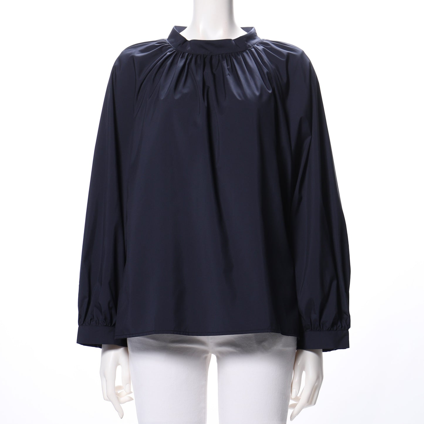 スタンドギャザーネックブラウス