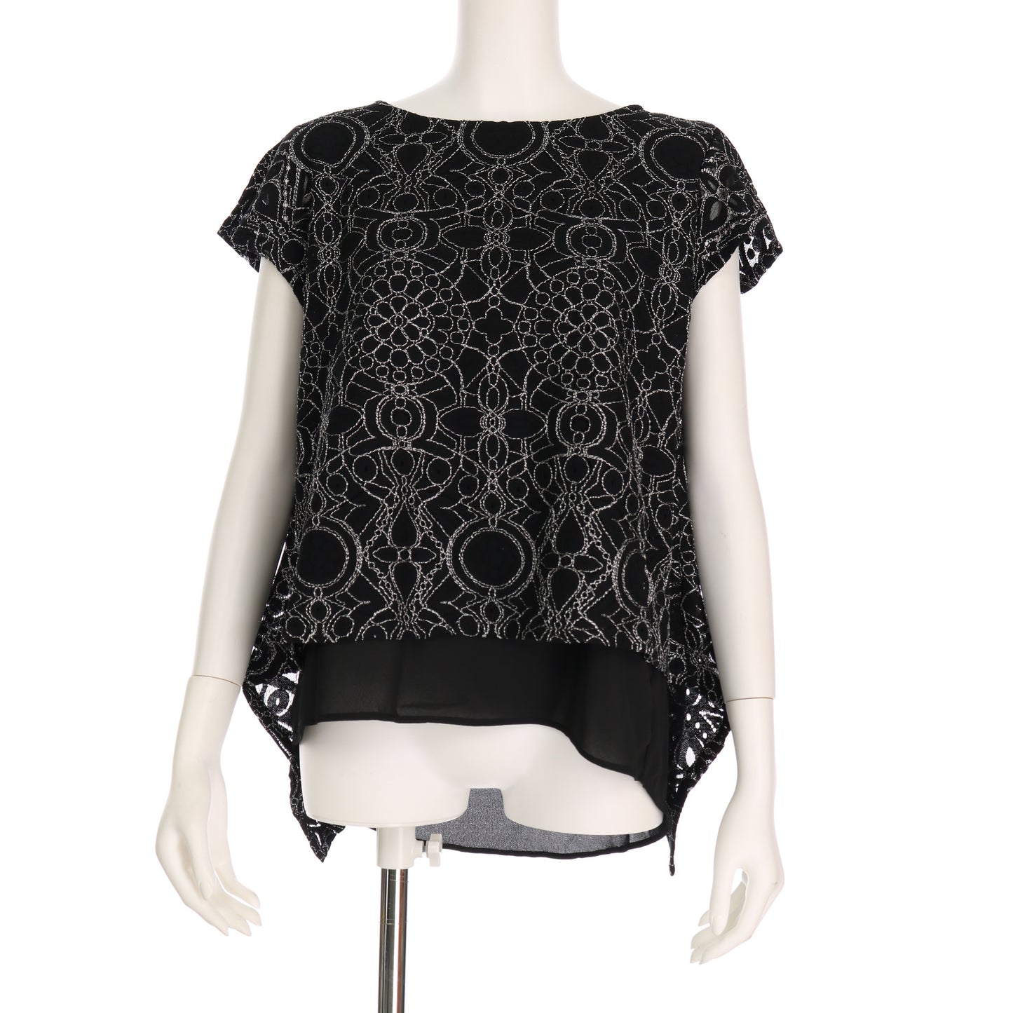 総レースレイヤードブラウス