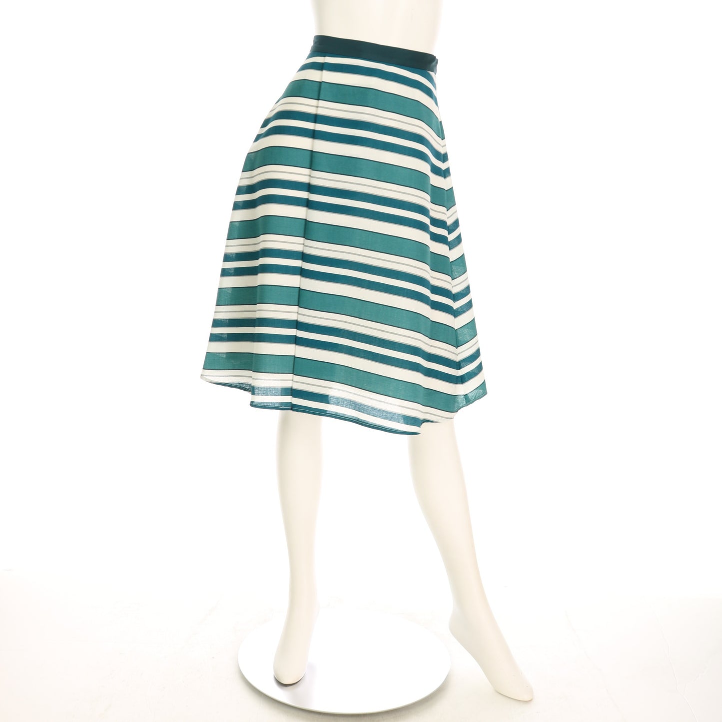 麻調マルチボーダーフレアスカート