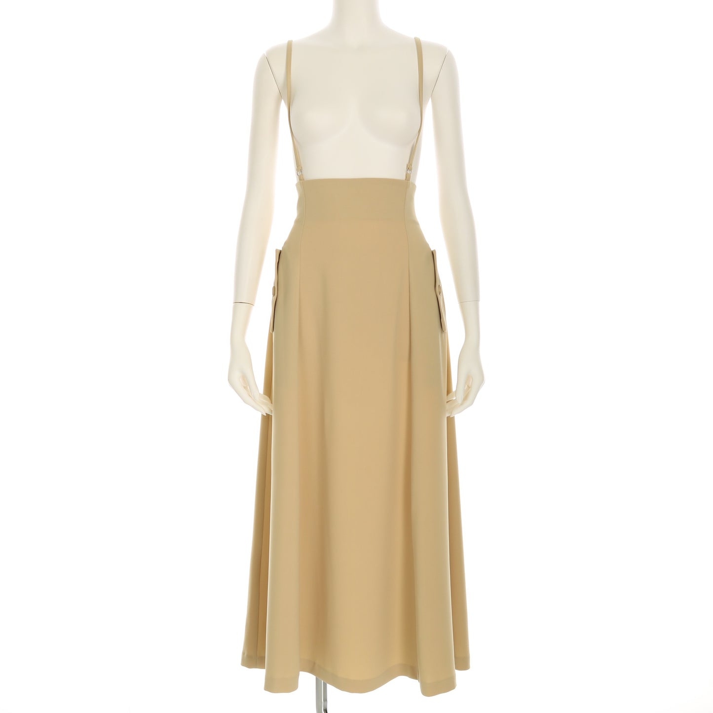 サスペンダー付きハイウェストスカート