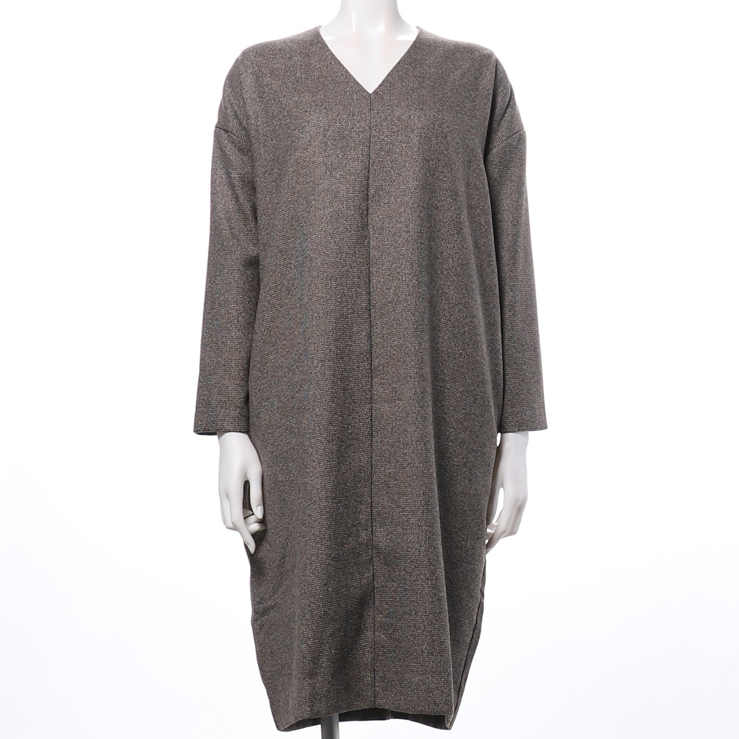 ツイードコクーンシルエットVネックワンピース