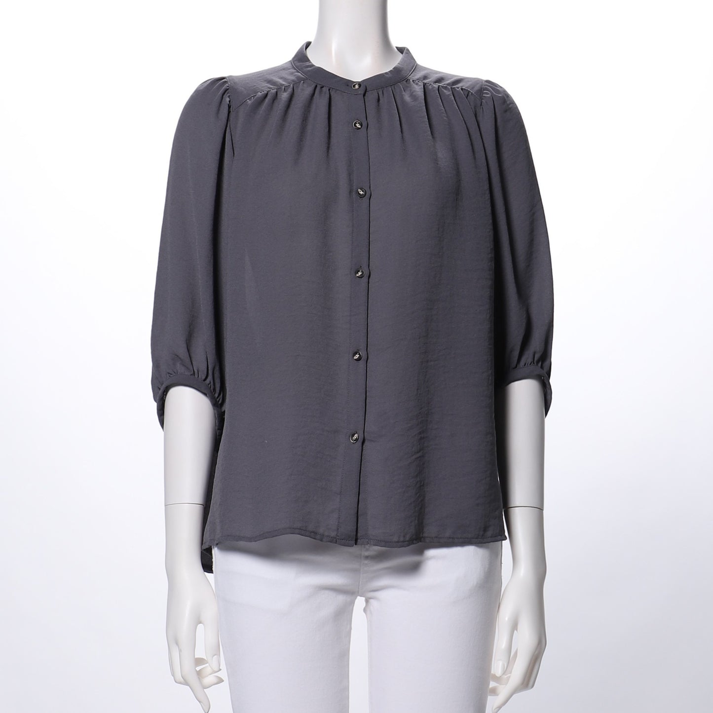 バンドカラーブラウス