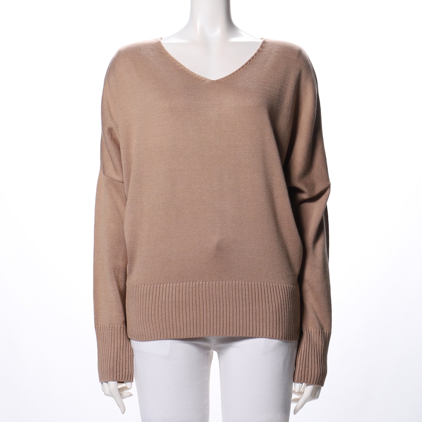 Vネックドルマンスリーブニット