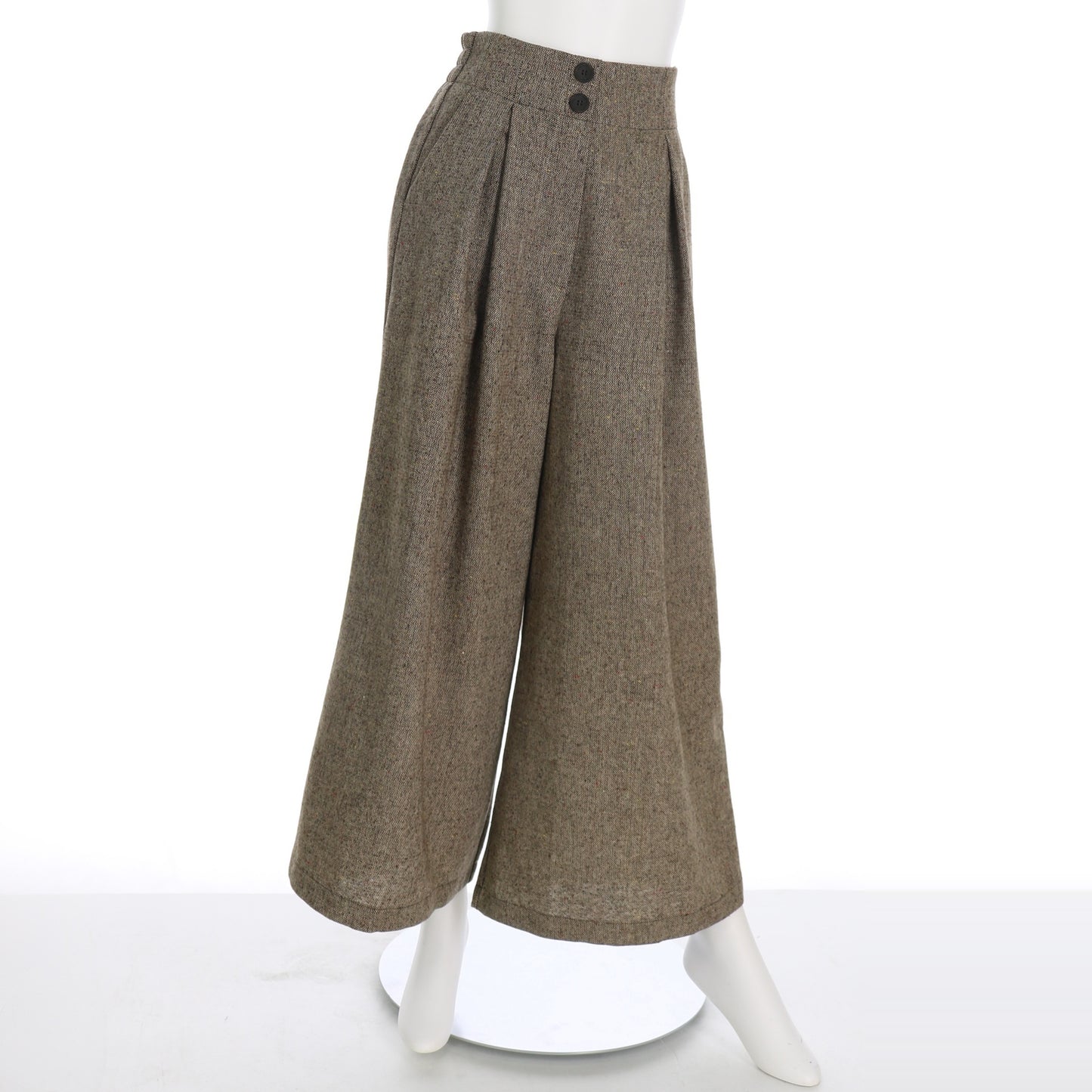 ツイードハイウエストワイドパンツ