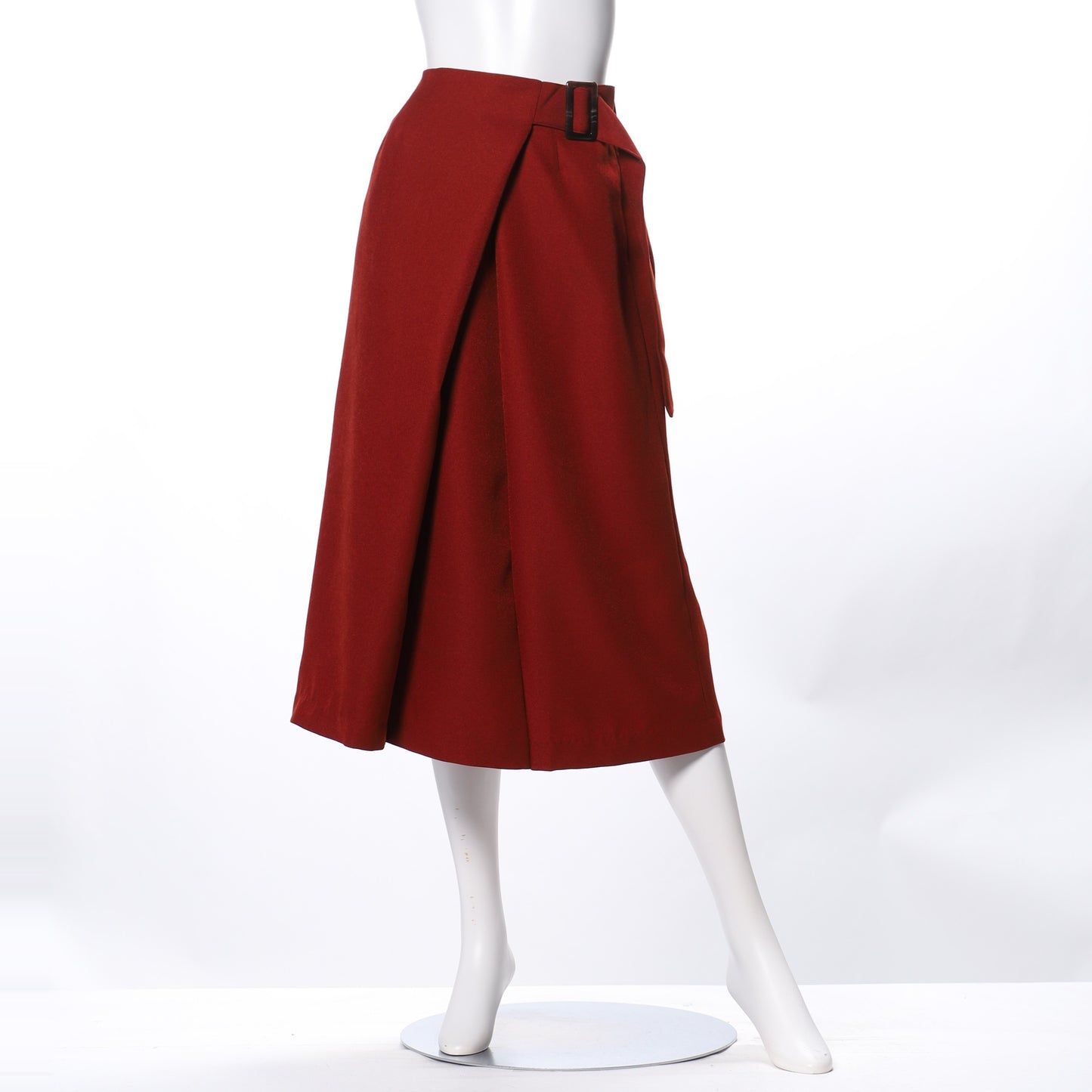 ウエストベルトデザインラップ風セミタイトスカート