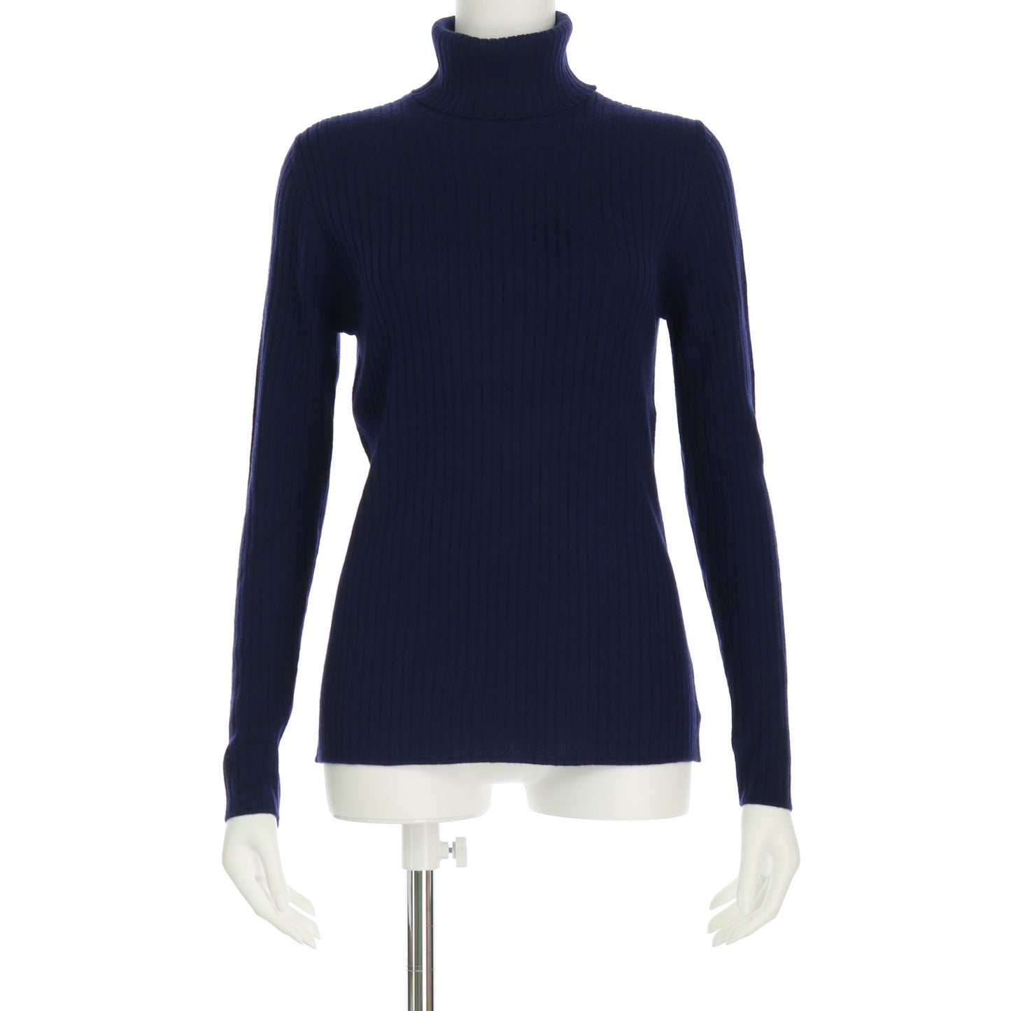 タートルネックリブニット