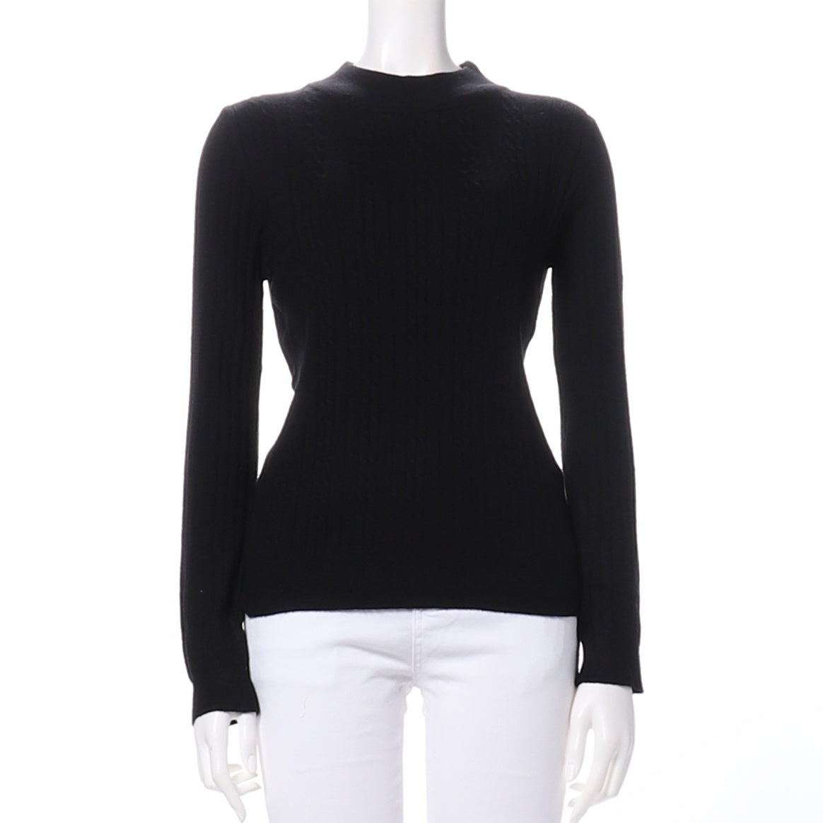 ハイネックリブニット