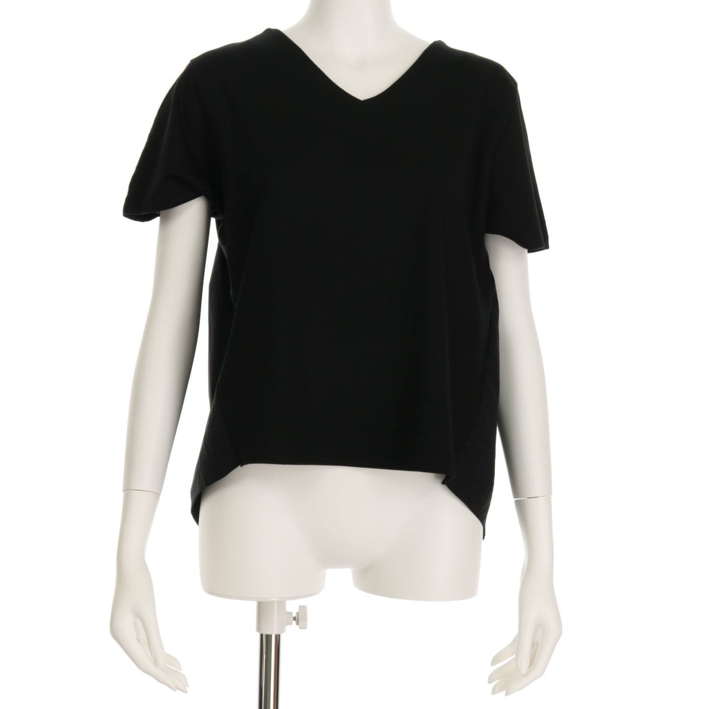 バックギャザーデザインVネックブラウス