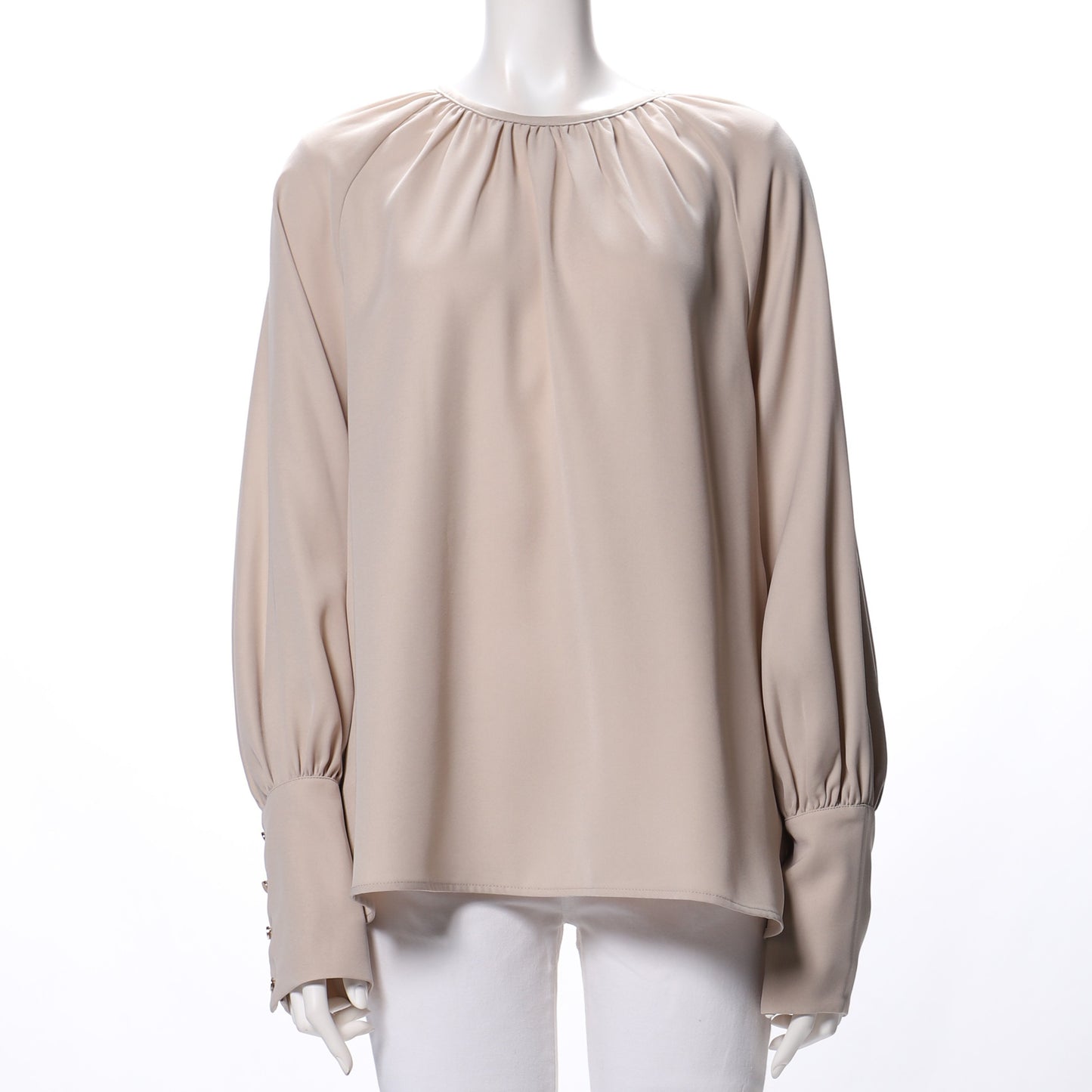 ダブルバックサテンギャザーブラウス