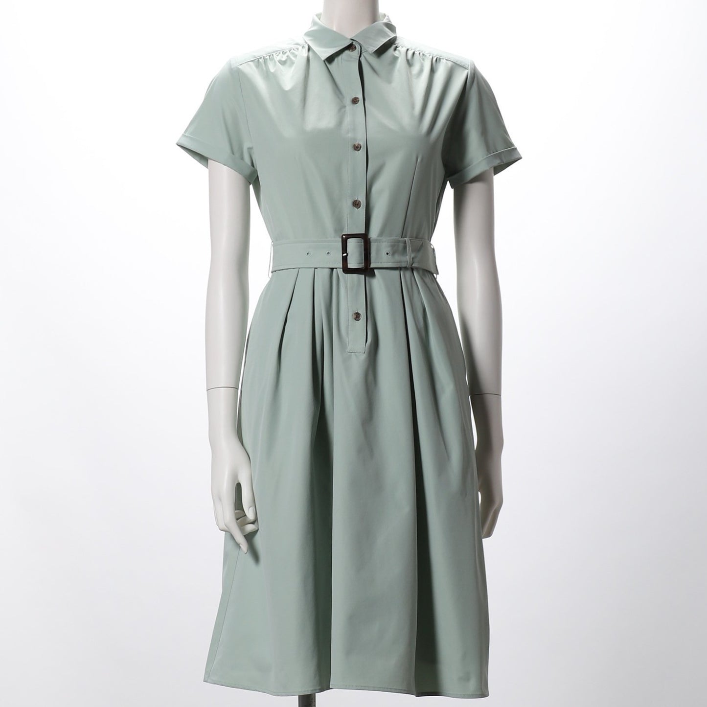 コットンナイロンストレッチシャツワンピース