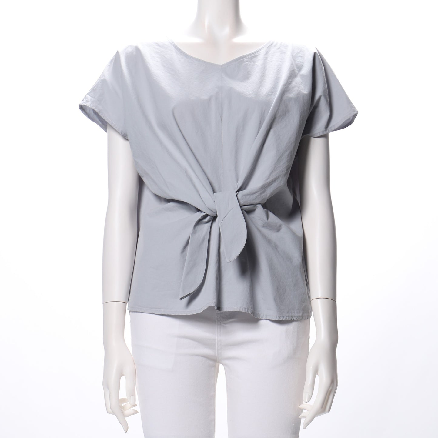 前絞りコットンブラウス