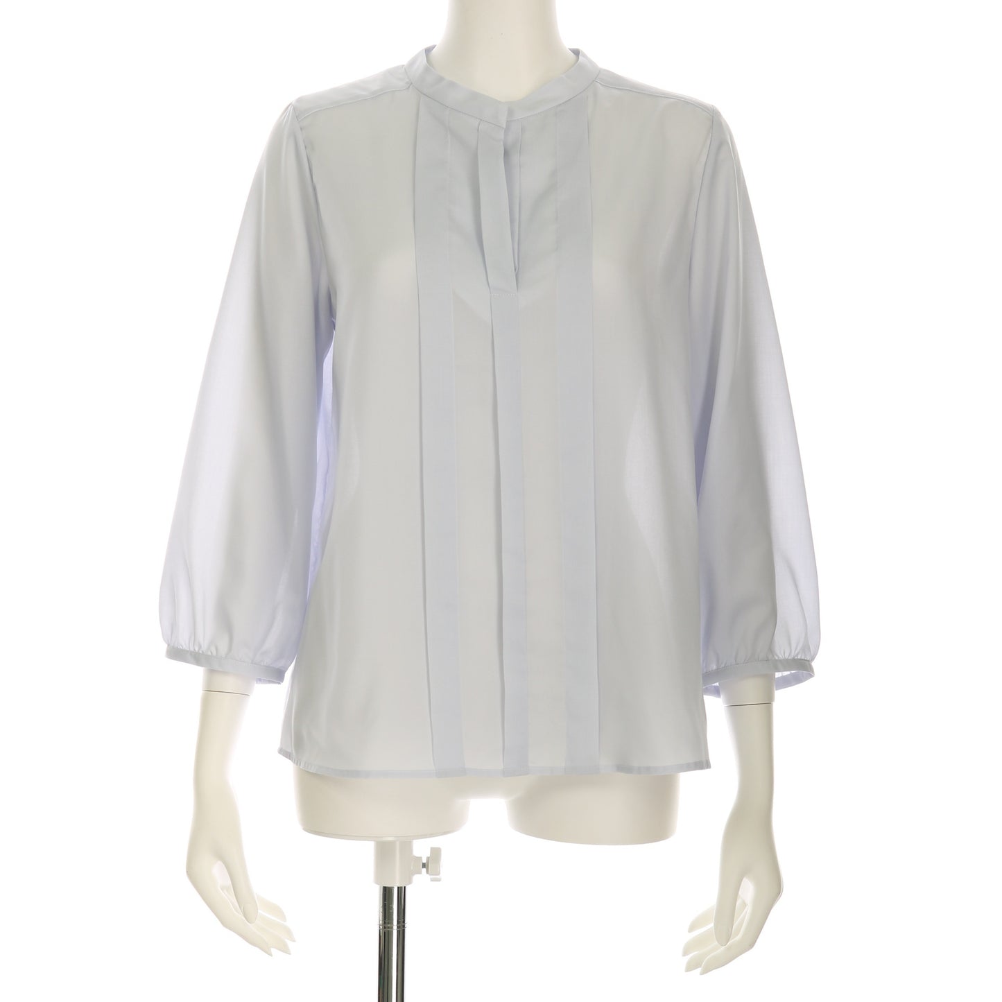 フロントタック入りスタンドカラーブラウス